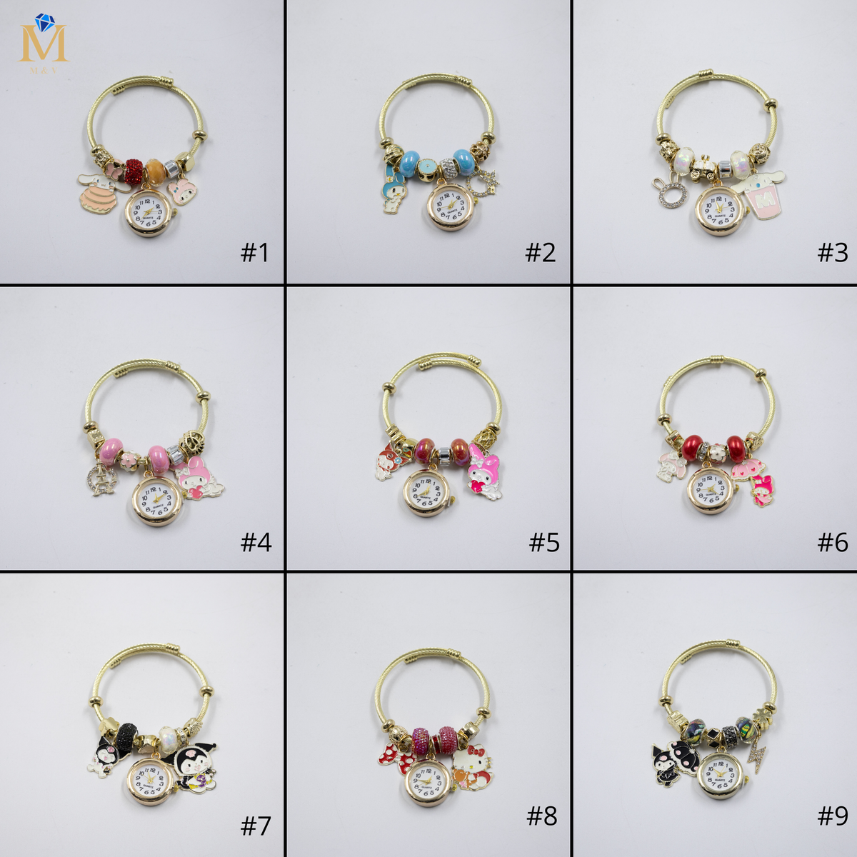 Pulsera tipo Pandora Dorados M16 Oro Laminado