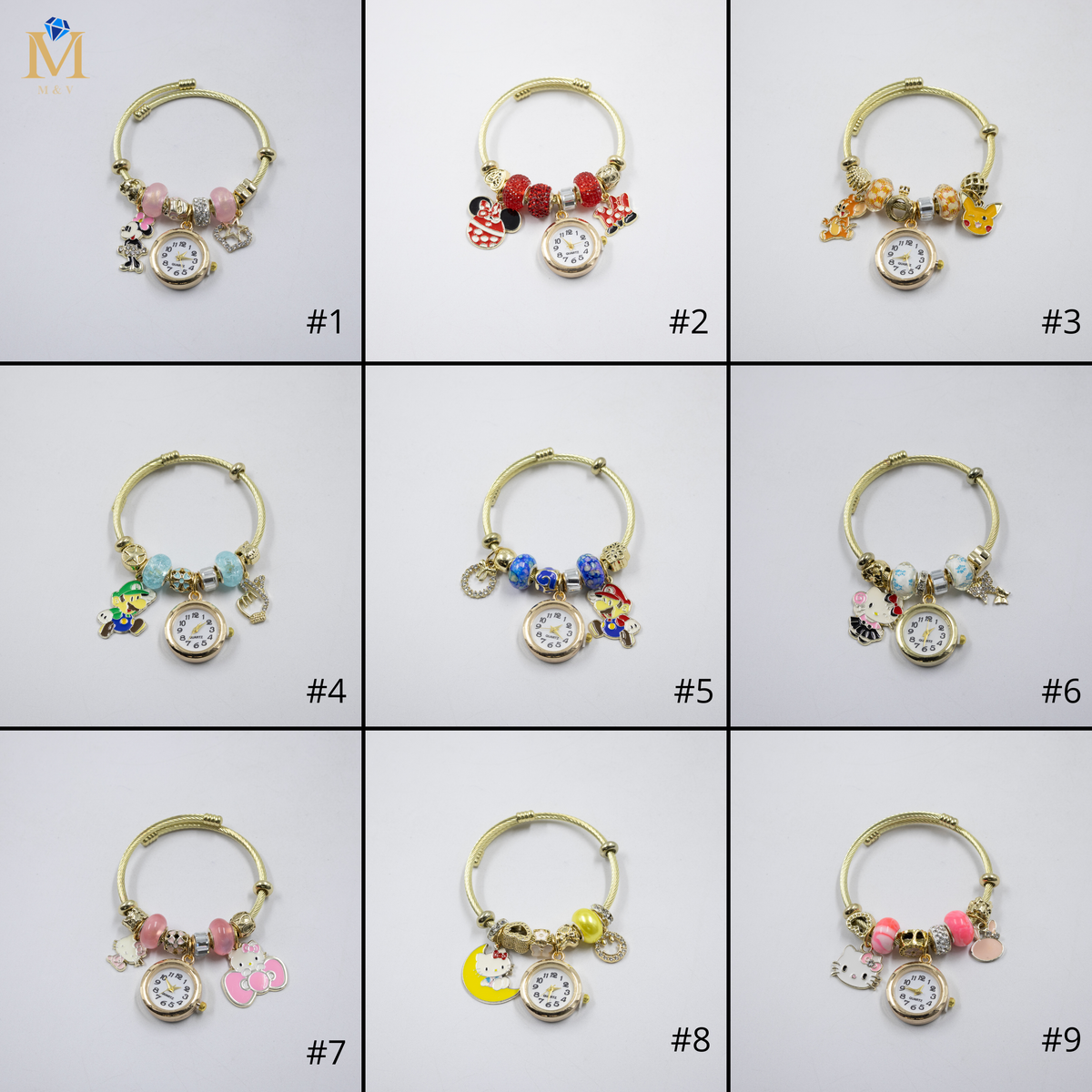 Pulsera tipo Pandora Dorados M20 Oro Laminado