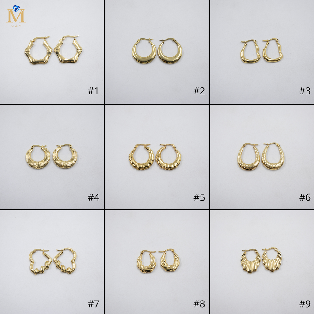 Aretes Dorados Chicos M2 Oro Laminado