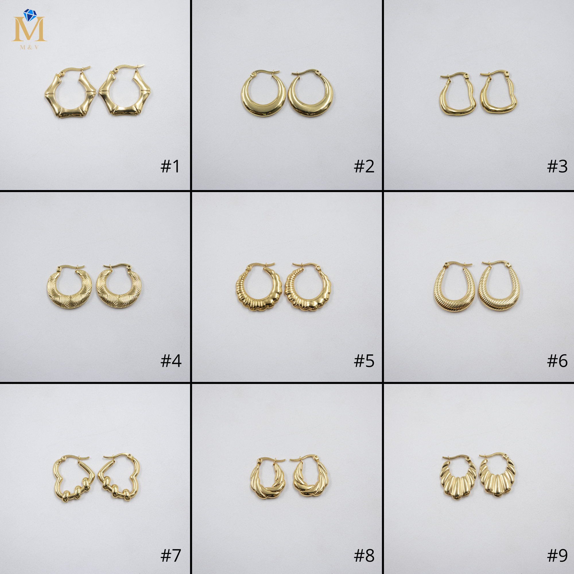 Aretes Dorados Chicos M2 Oro Laminado