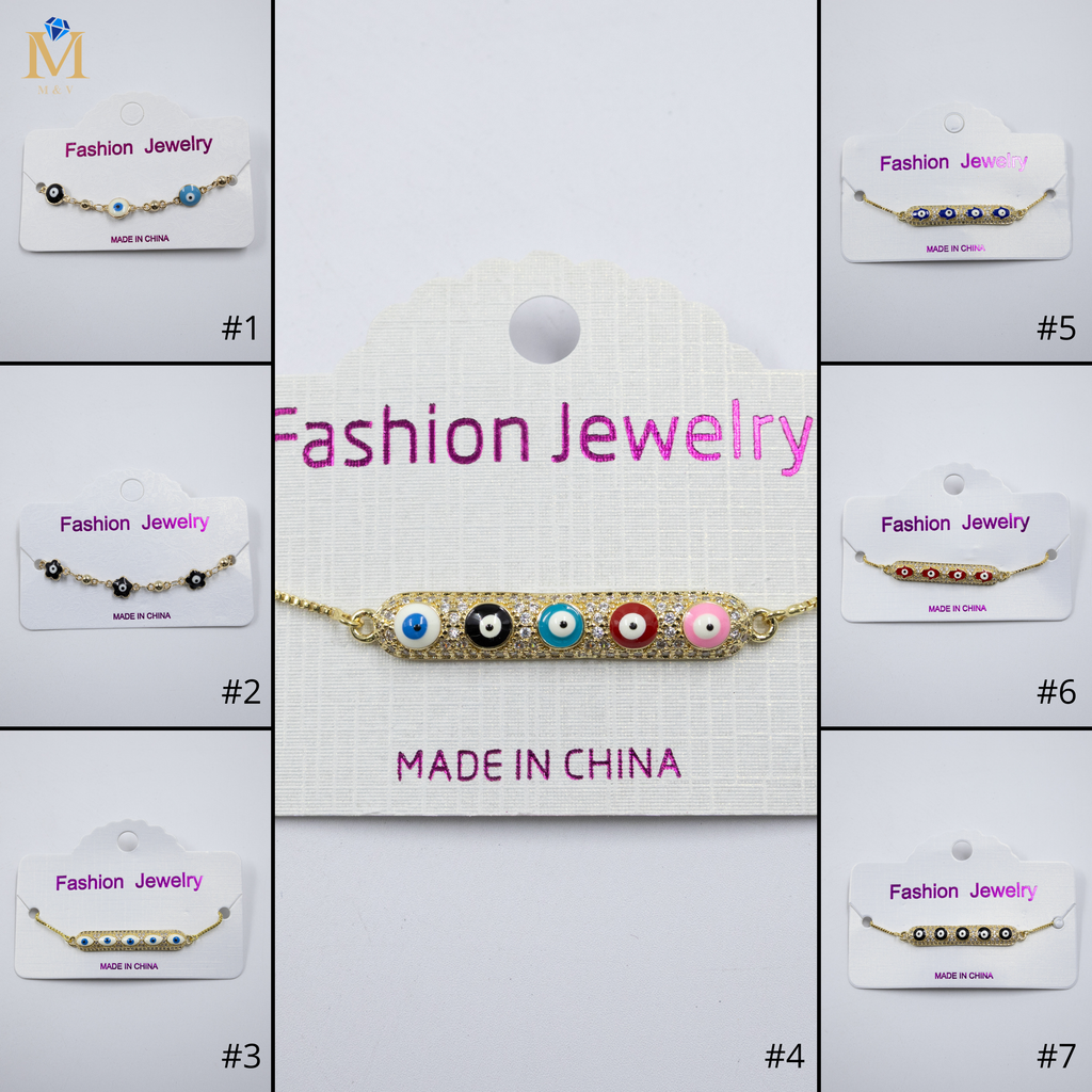 Pulsera Dorada de Ojo Turco M5 Oro Laminado