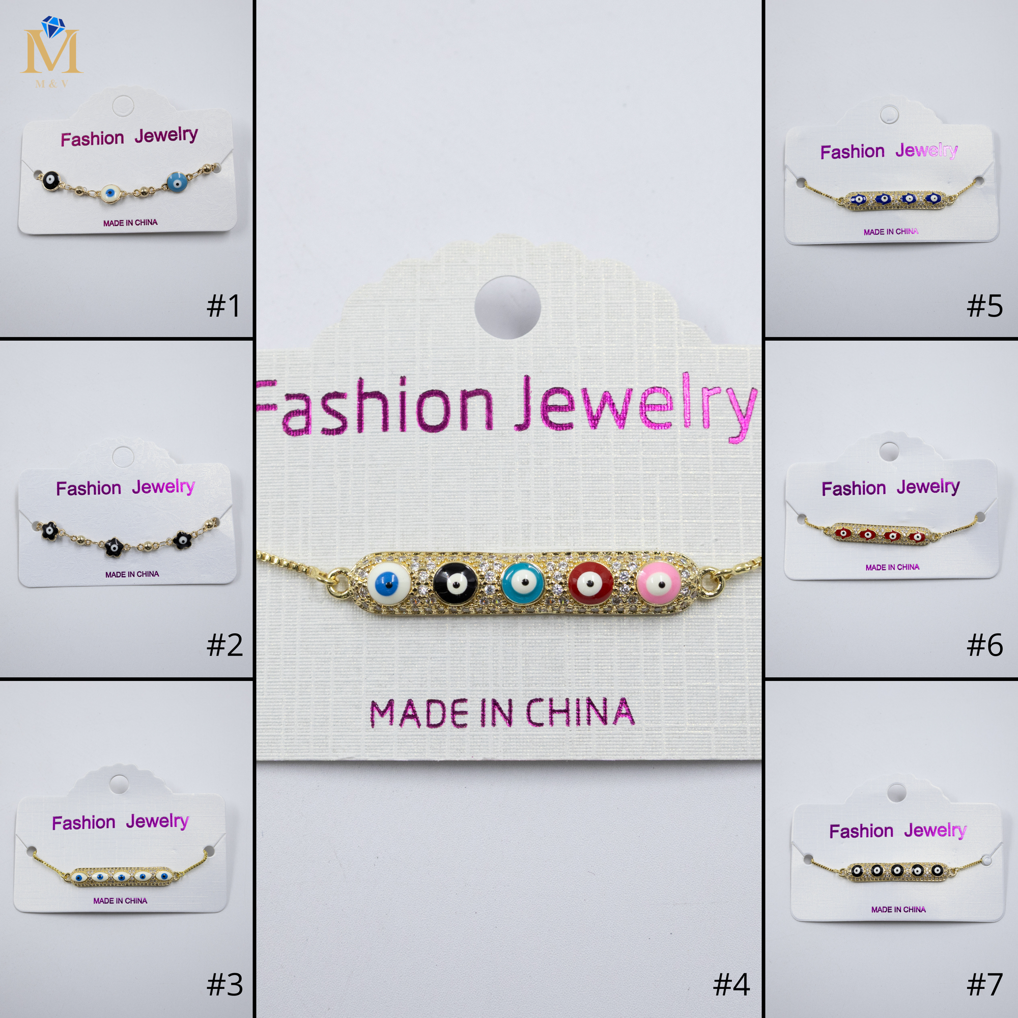 Pulsera Dorada de Ojo Turco M5 Oro Laminado