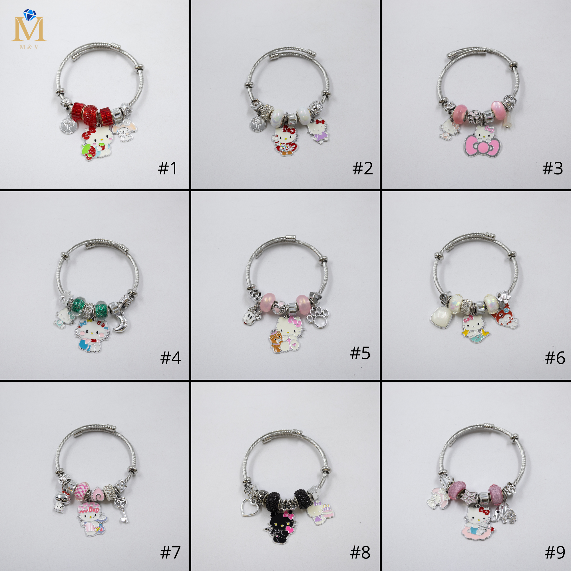 Pulsera tipo Pandora Plateados M1 Oro Laminado