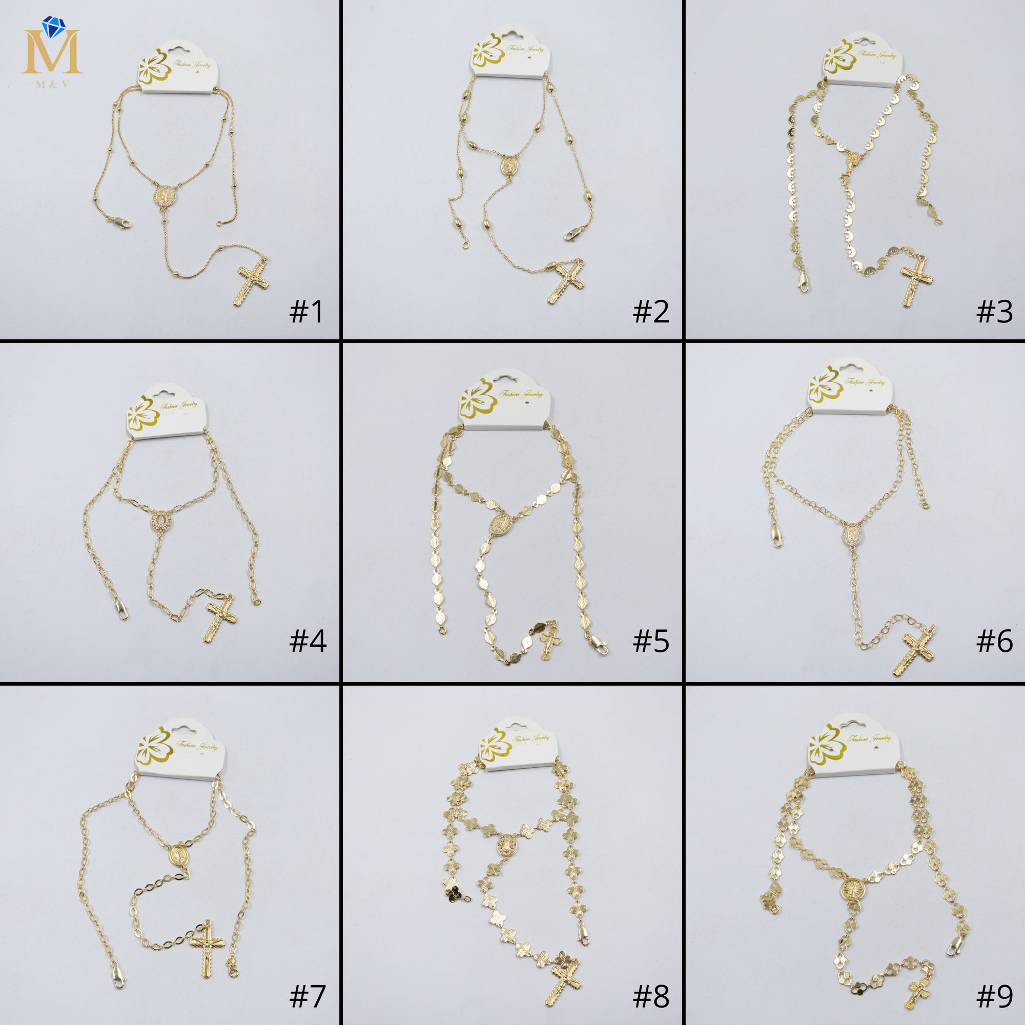 Collar Dorado Religioso M1 Oro Laminado