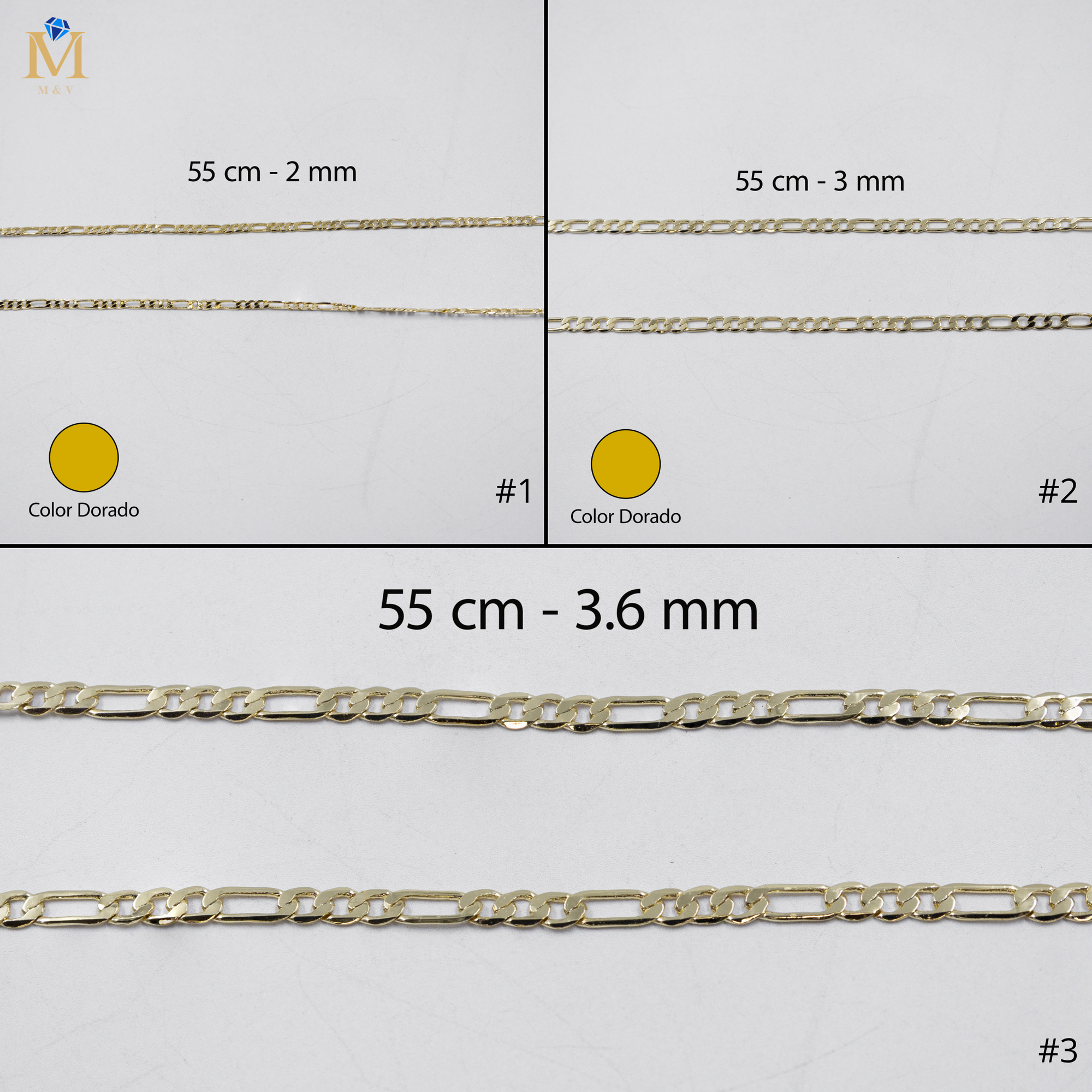 Cadenas Doradas Cartier de 55 cm M2 Oro Laminado