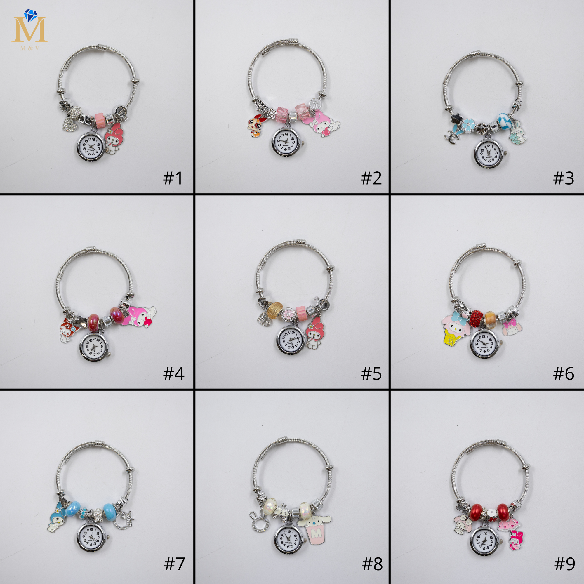 Pulsera tipo Pandora Plateadas M15 Oro Laminado