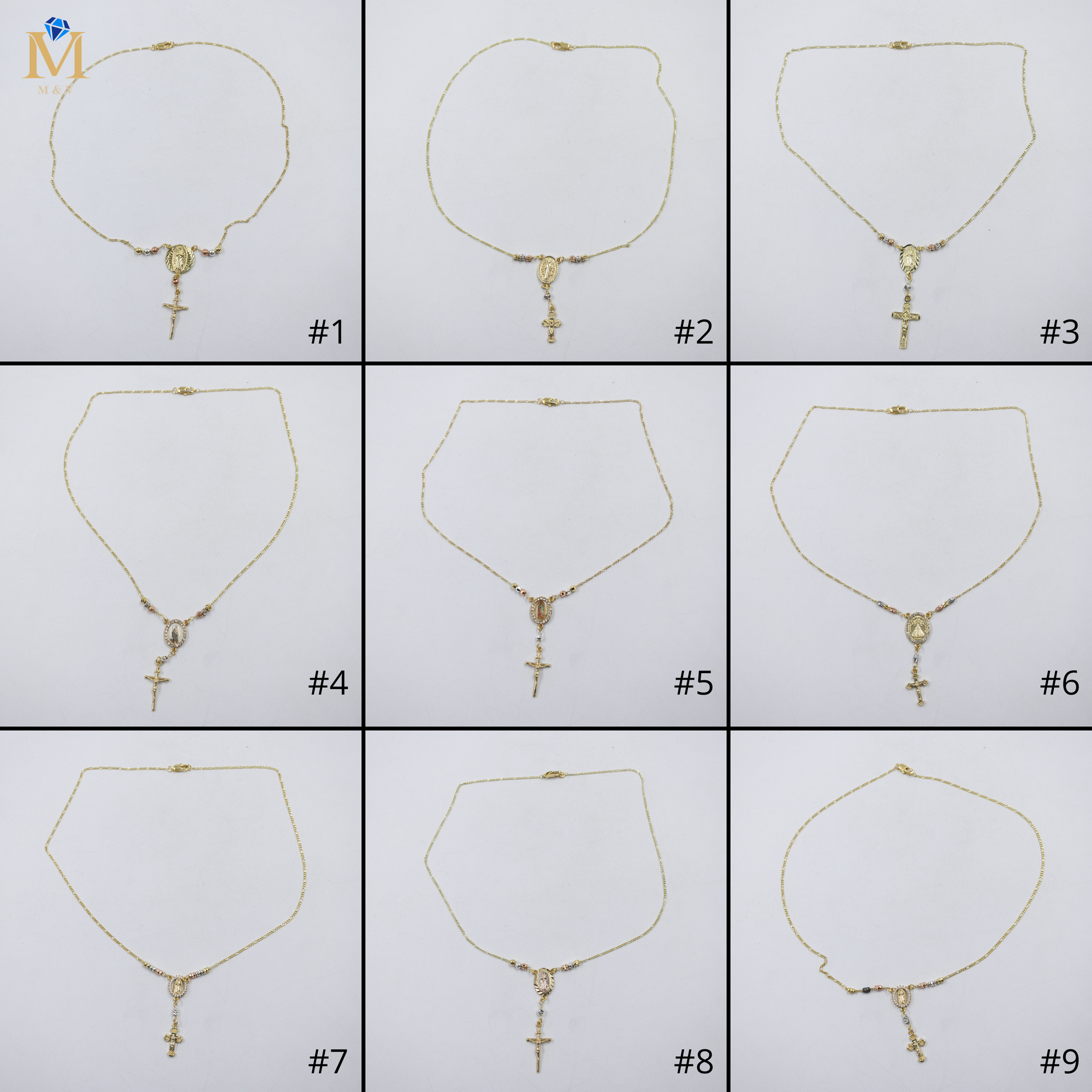 Collar Dorado Religioso M1 Oro Laminado
