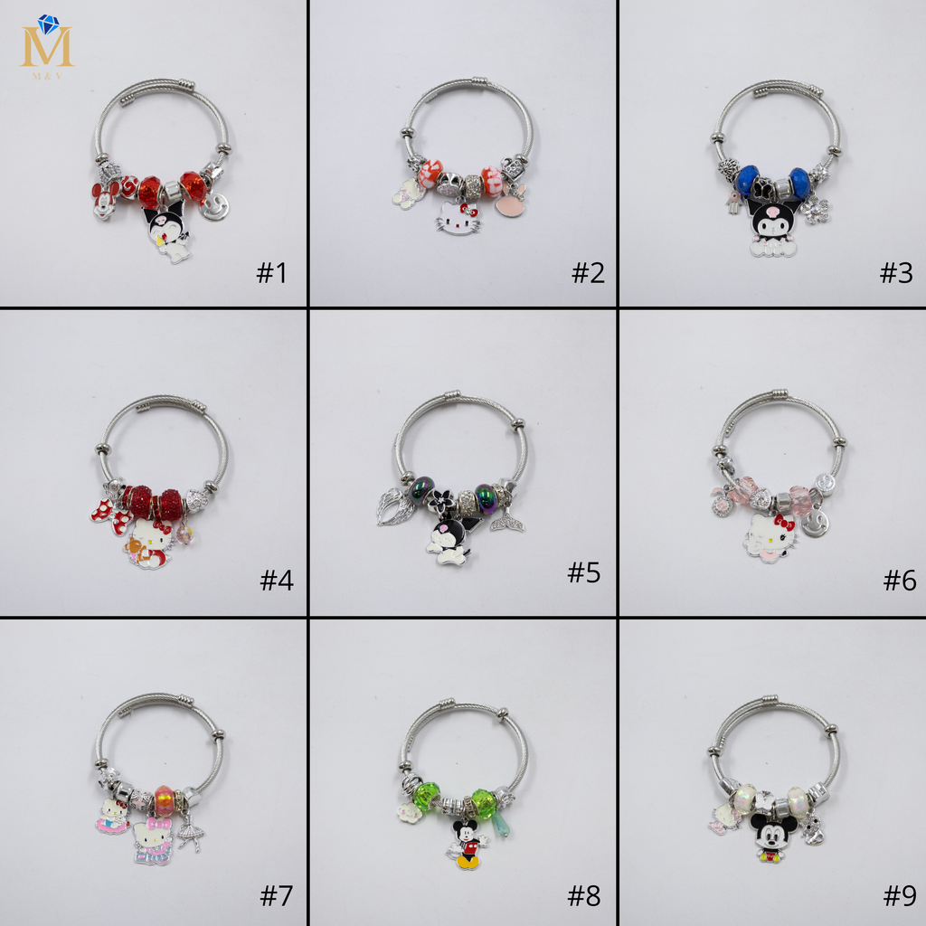 Pulsera tipo Pandora Plateados M6 Oro Laminado