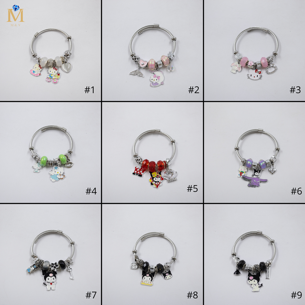 Pulsera tipo Pandora Plateados M2 Oro Laminado