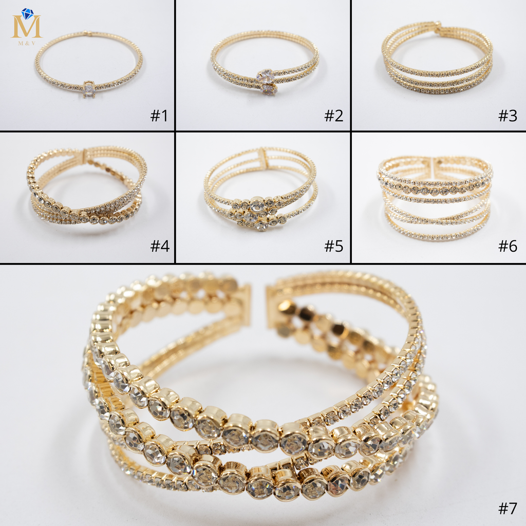 Pulsera Dorada con Piedras M1 Oro Laminado