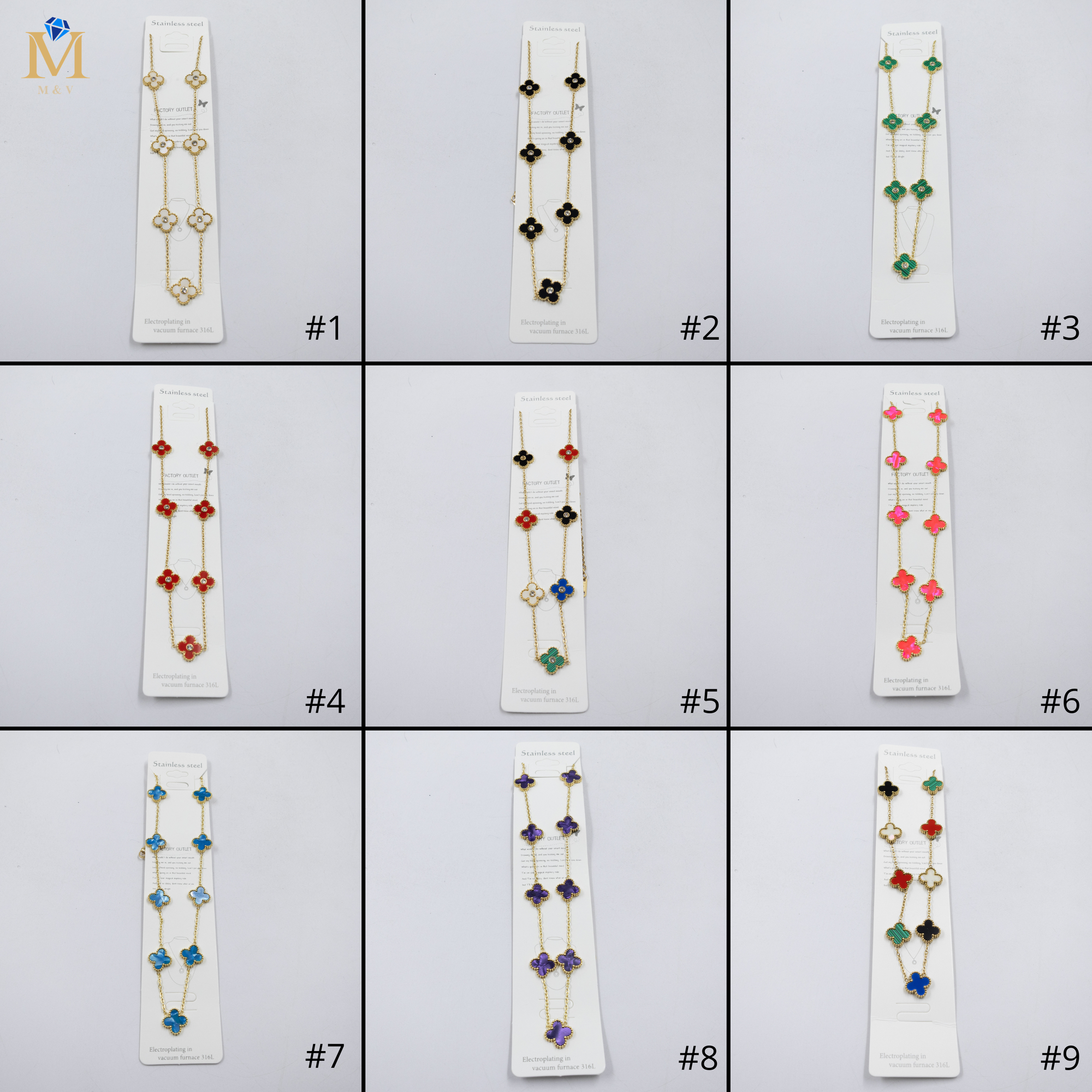 Collar Dorado de Trebol M3 Oro Laminado