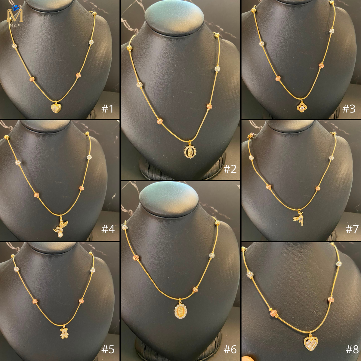[12/SEPTIEMBRE/26] Collar Dorado de Tres colores con Dije M2 Oro Laminado