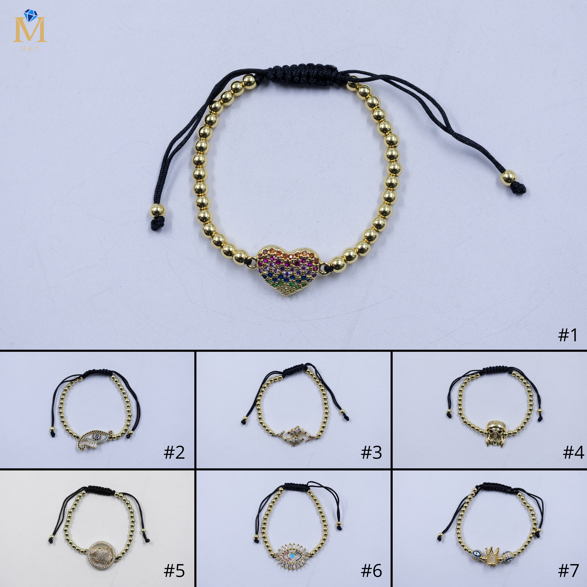 Pulseras Doradas ajustables M1 Oro Laminado