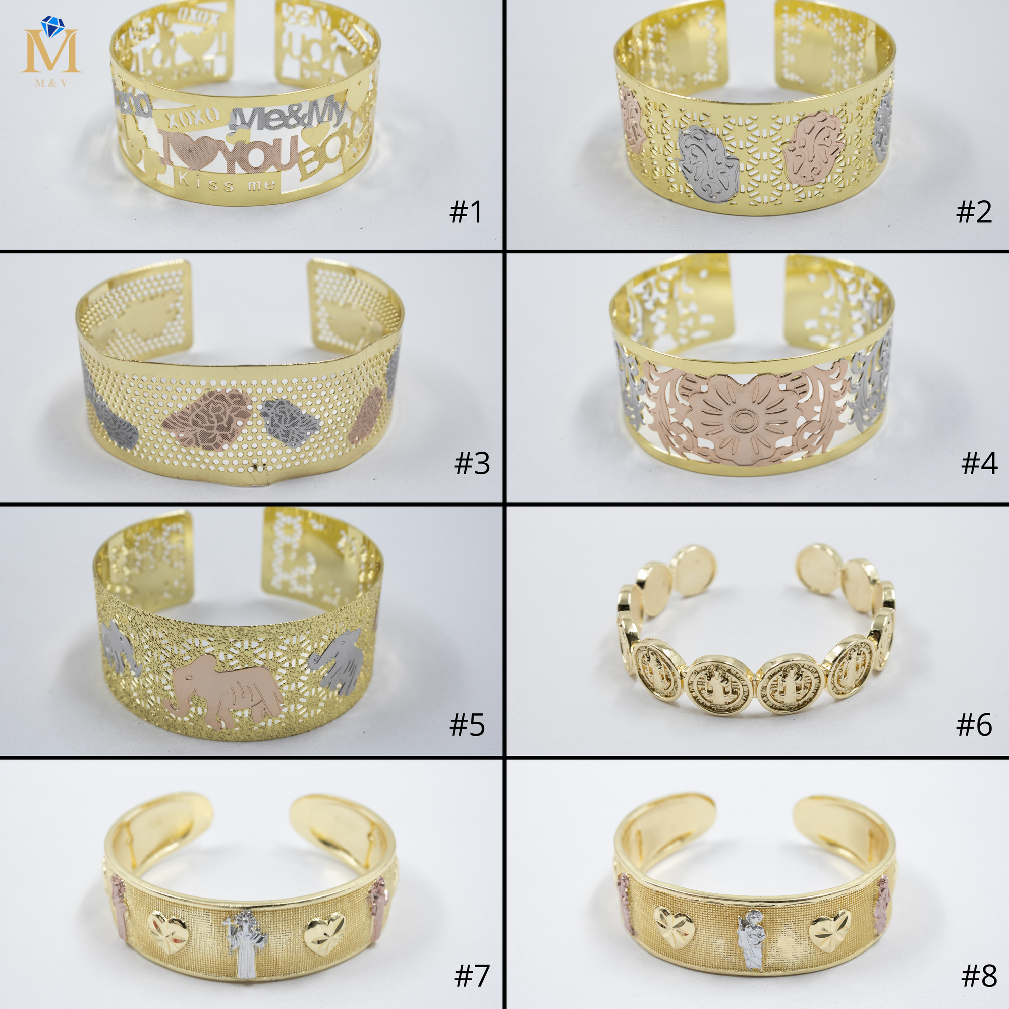 Brazalete Dorado y religiosos M2 Oro Laminado
