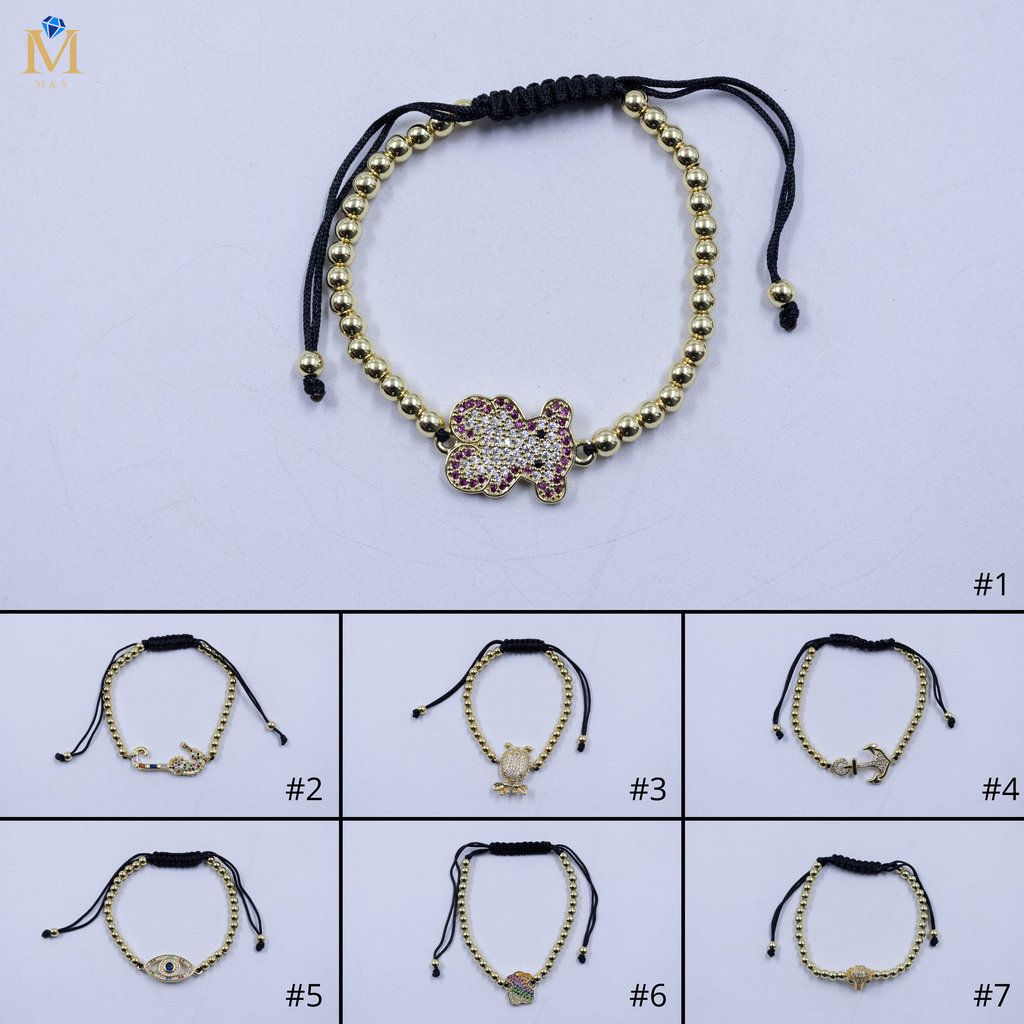 Pulseras Doradas ajustables M3 Oro Laminado