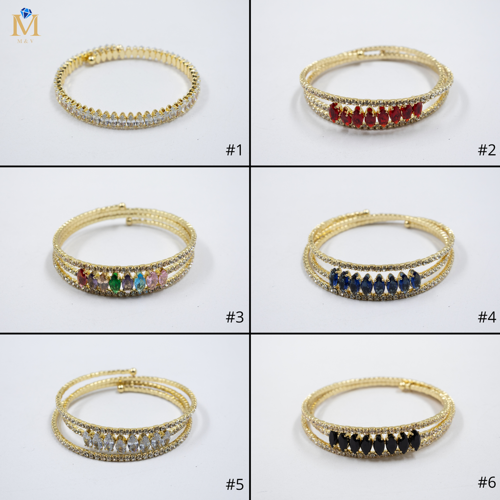 Pulseras Doradas con Piedras M5 Oro Laminado