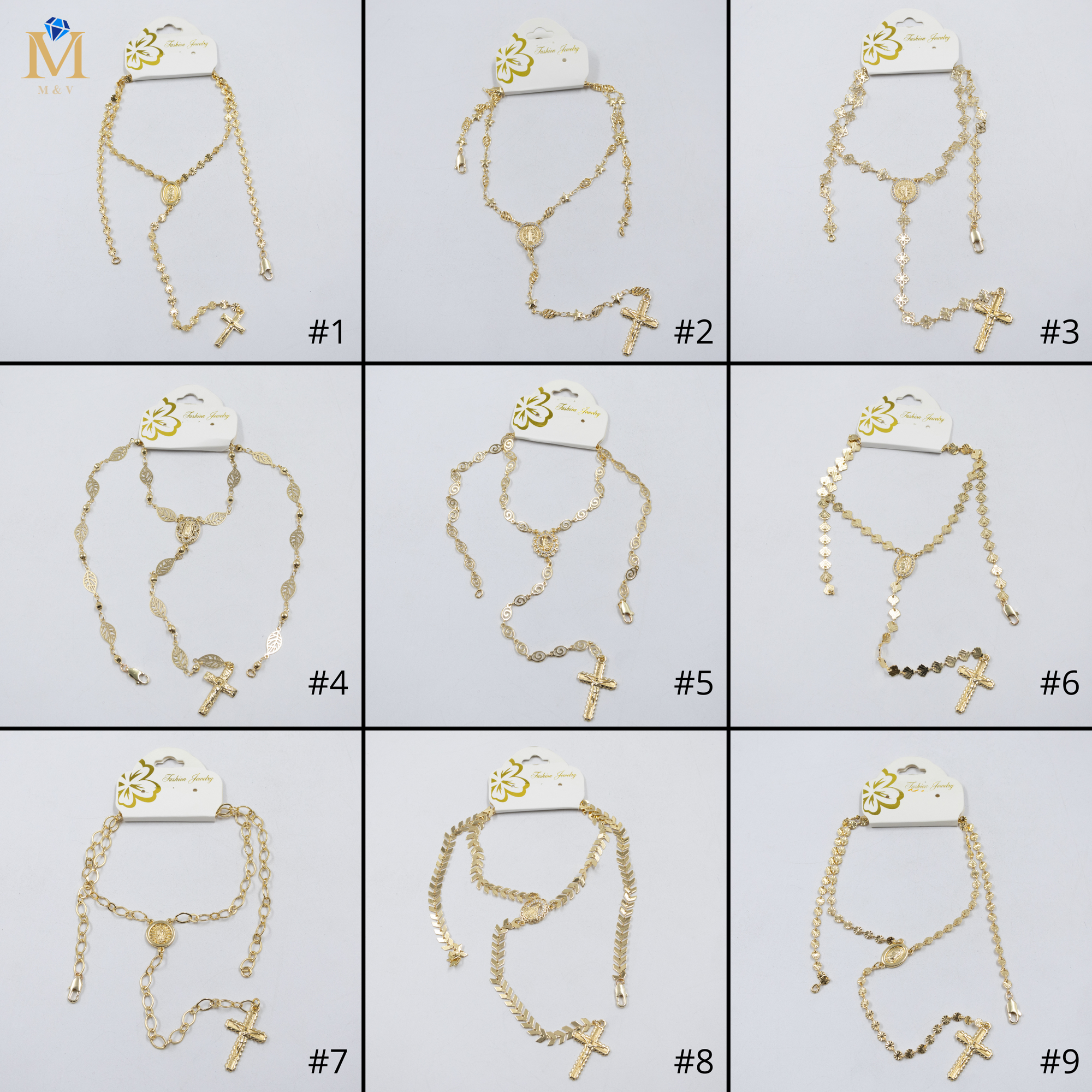 Collar Dorado Religioso M2 Oro Laminado