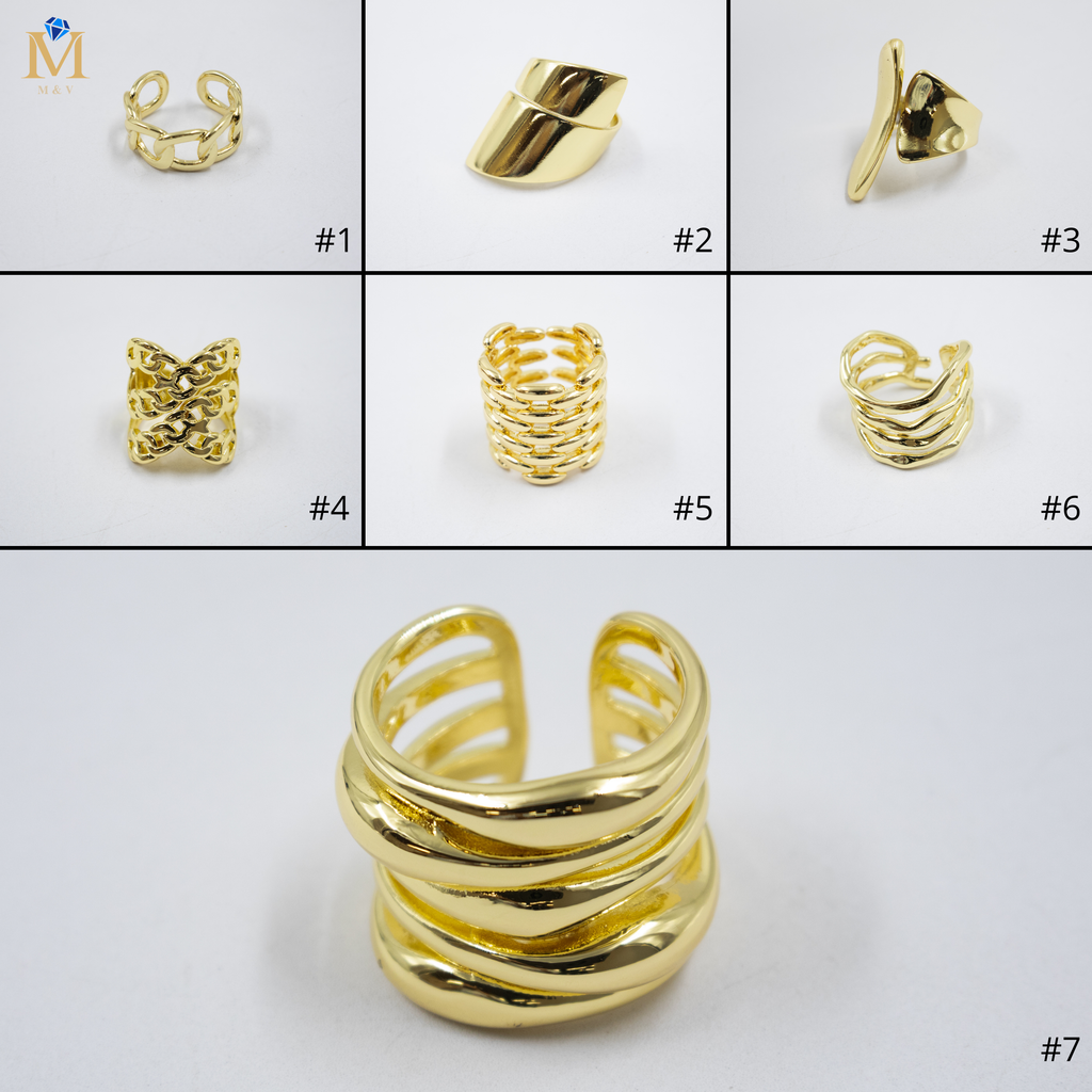 Anillos Dorados Ajustables Chunkys M1 Oro Laminado