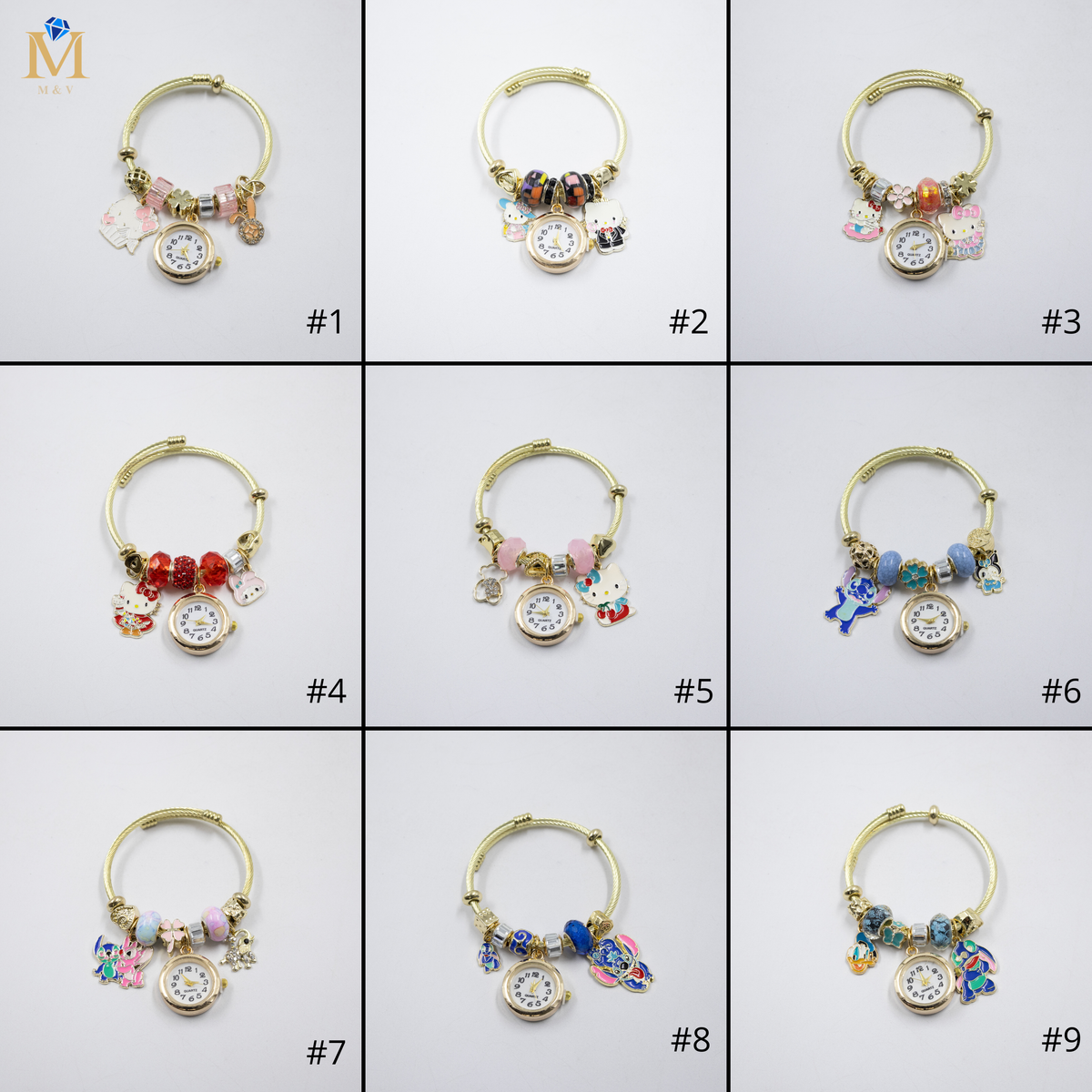 Pulsera tipo Pandora Dorados M21 Oro Laminado