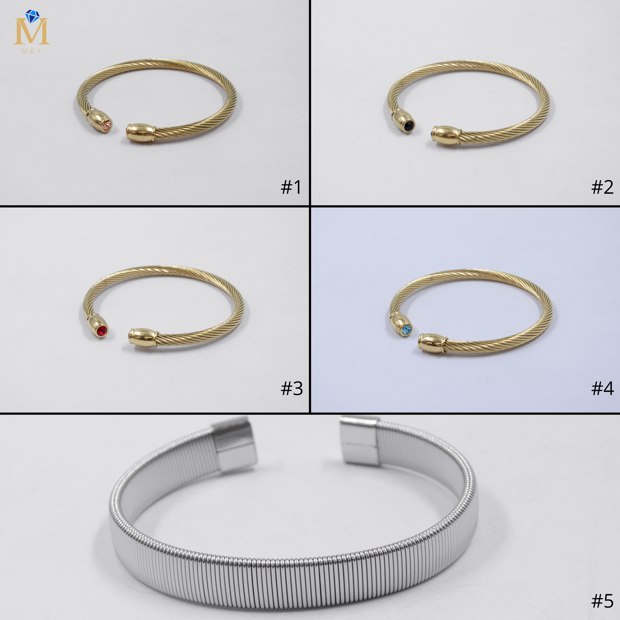 Pulsera Rolex Dorada y Plateado M1 Acero Inoxidable