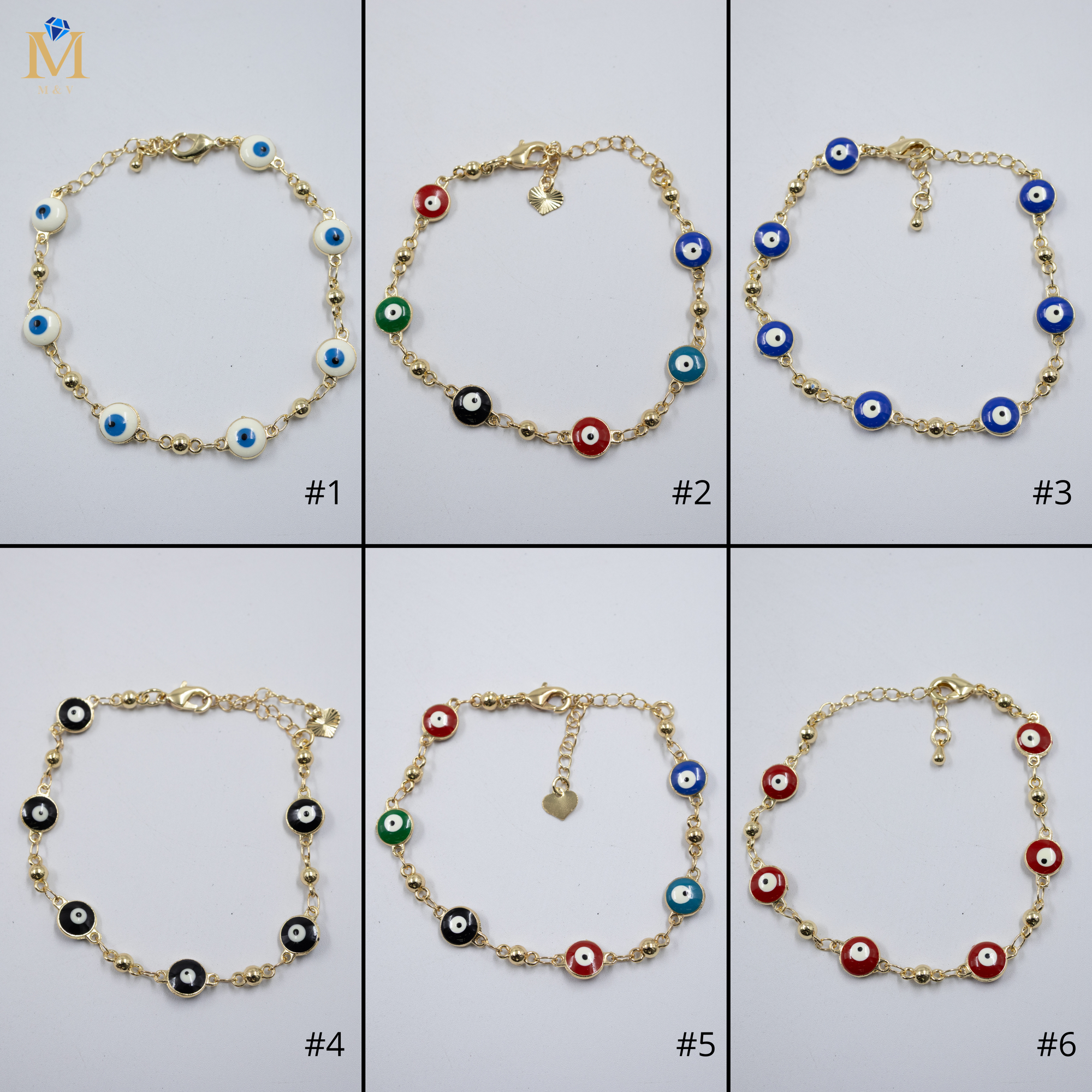Pulsera Dorada de Ojo Turco M3 Oro Laminado