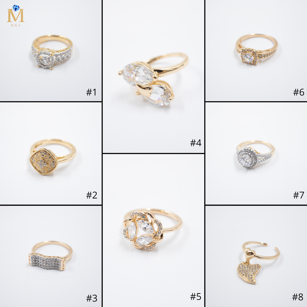 Anillos Dorados Xuping con Piedras M1 Oro Laminado