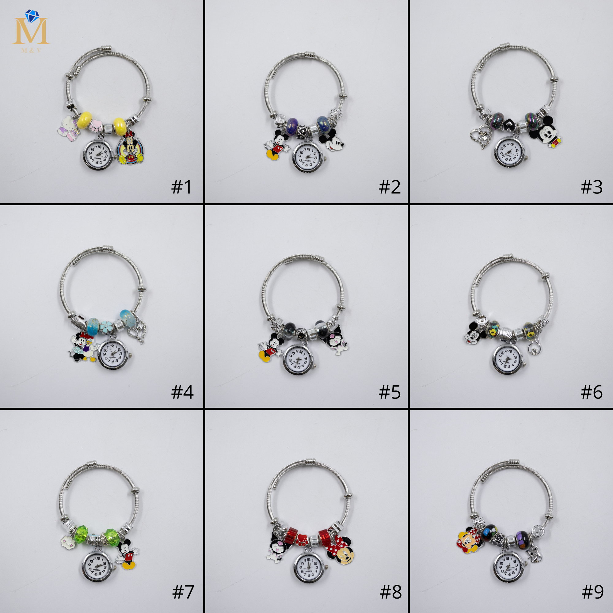 Pulsera tipo Pandora Plateadas M17 Oro Laminado