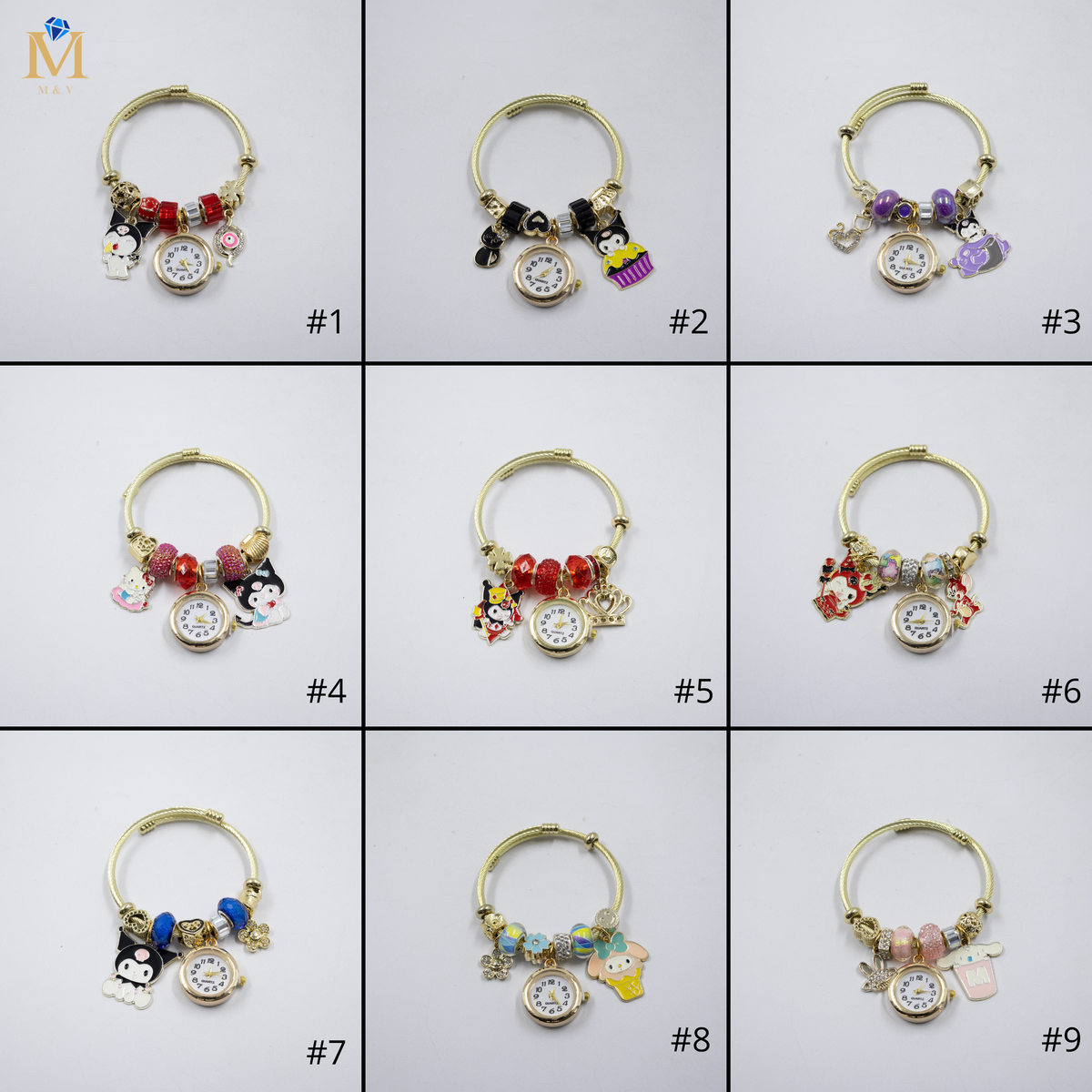 Pulsera tipo Pandora Dorados M15 Oro Laminado