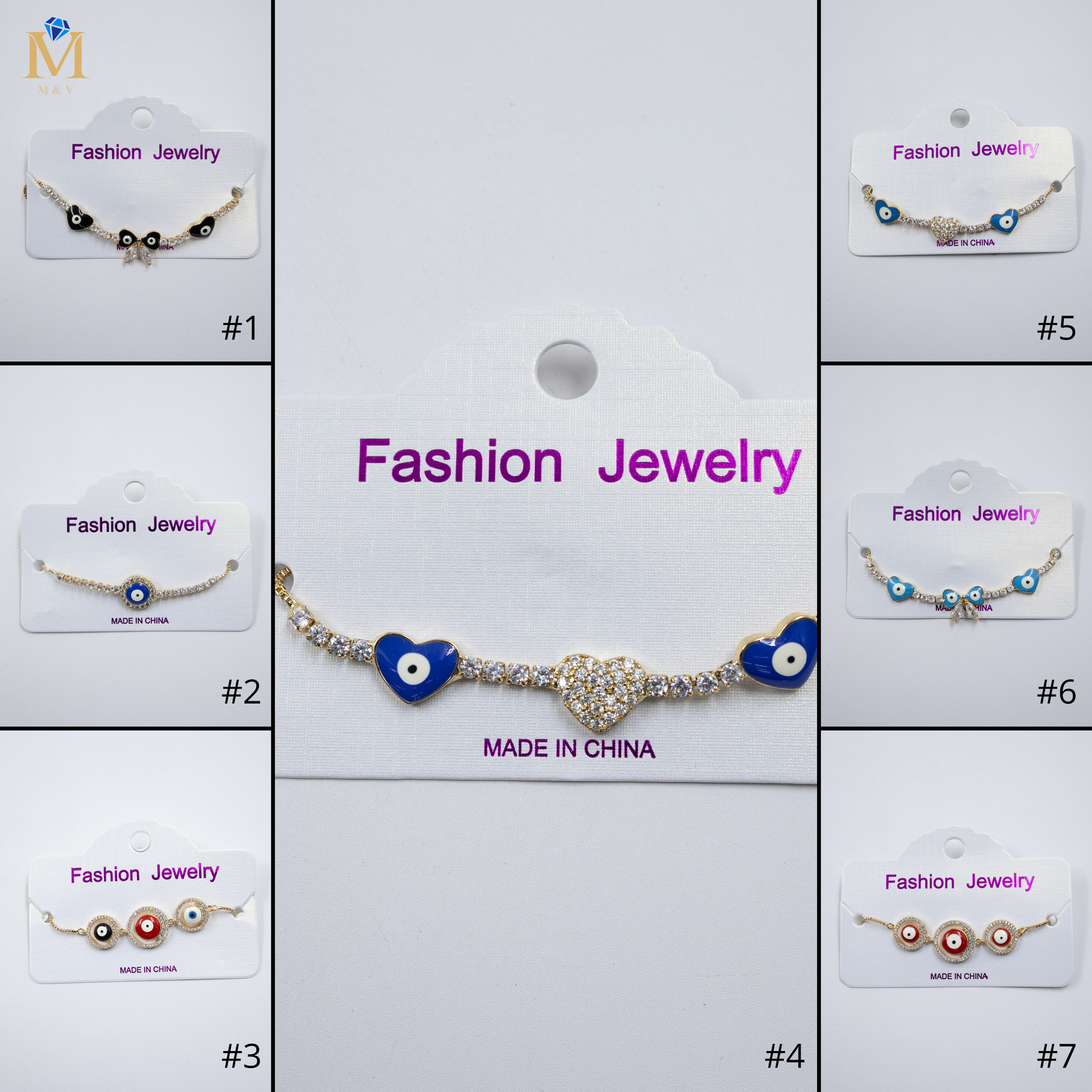 Pulsera Dorada de Ojo Turco M4 Oro Laminado