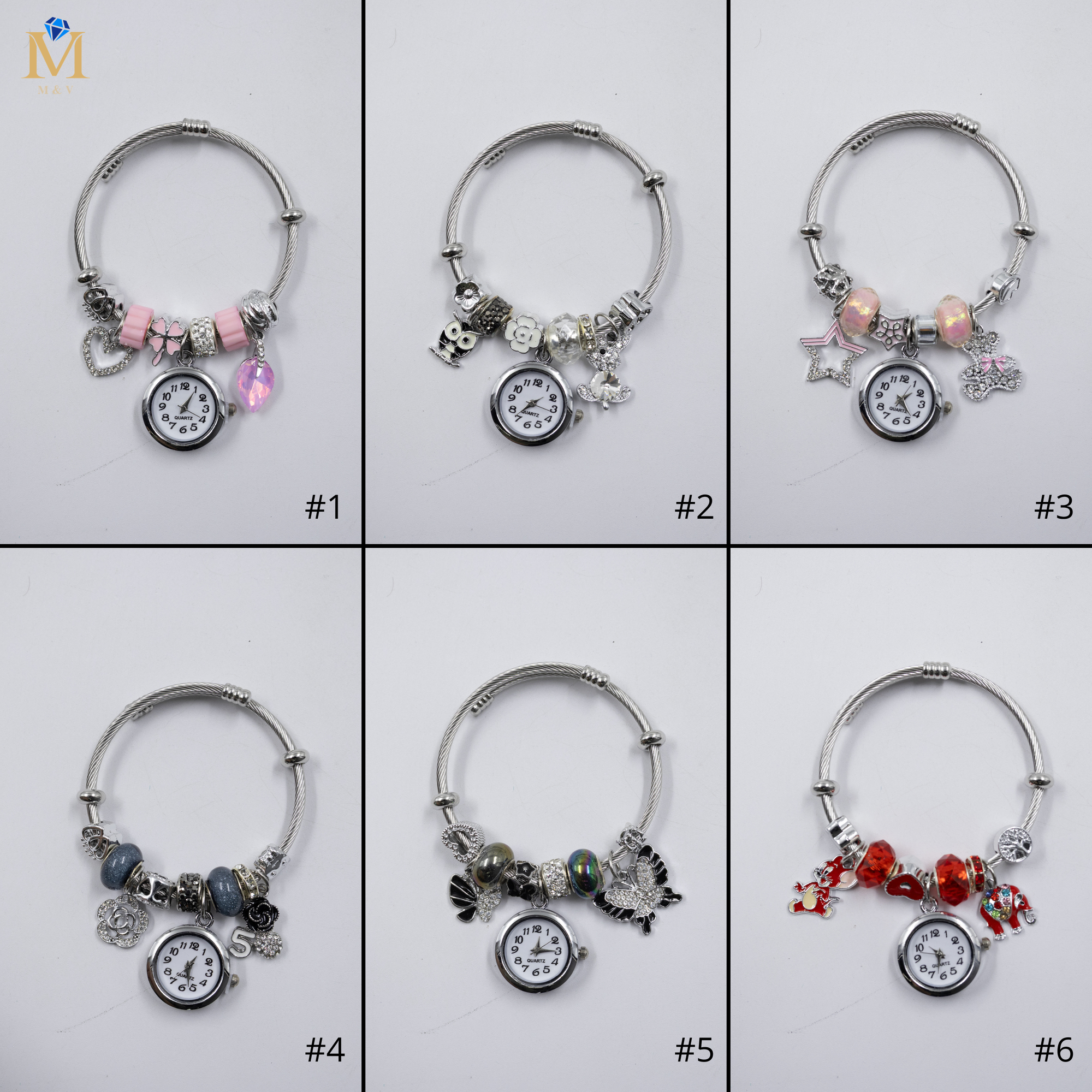 Pulsera tipo Pandora Plateadas M22 Oro Laminado