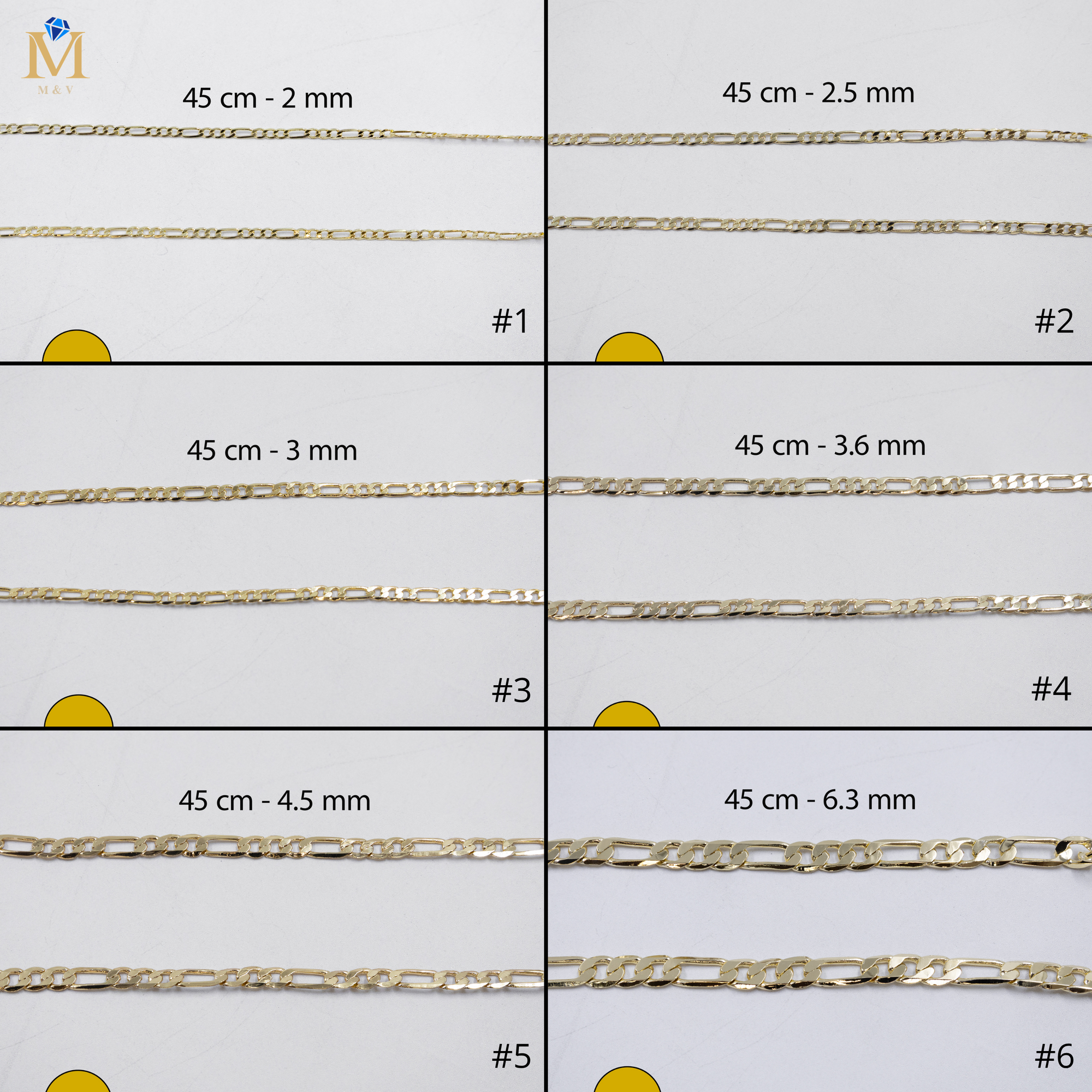 Cadenas Doradas Cartier de 45 cm M1 Oro Laminado