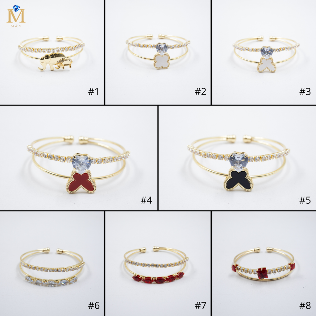 Pulsera dorada con piedras M2 Oro Laminado