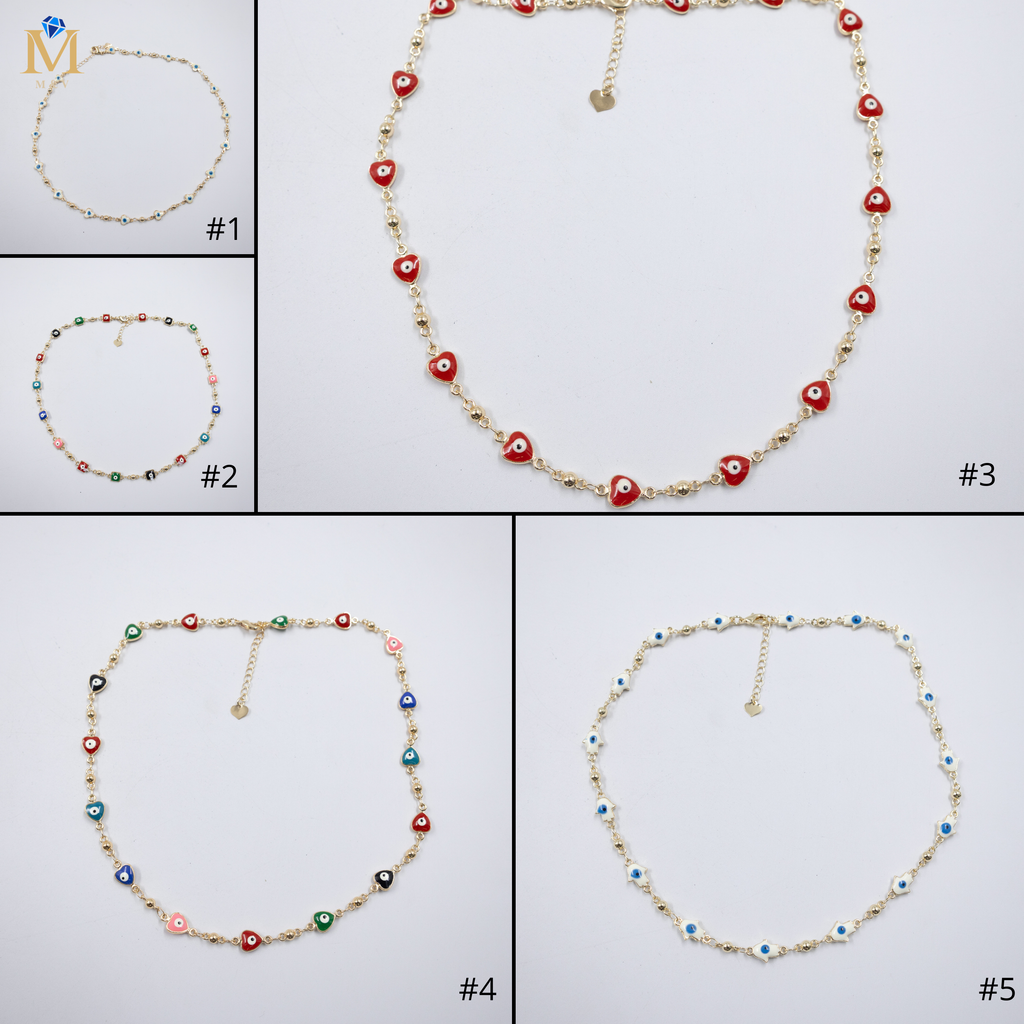 Collar Dorado de Ojo Turco M5 Oro Laminado