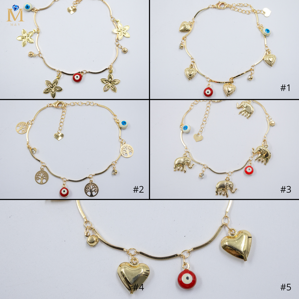 Pulsera Dorada de Ojo Turco M1 Oro Laminado