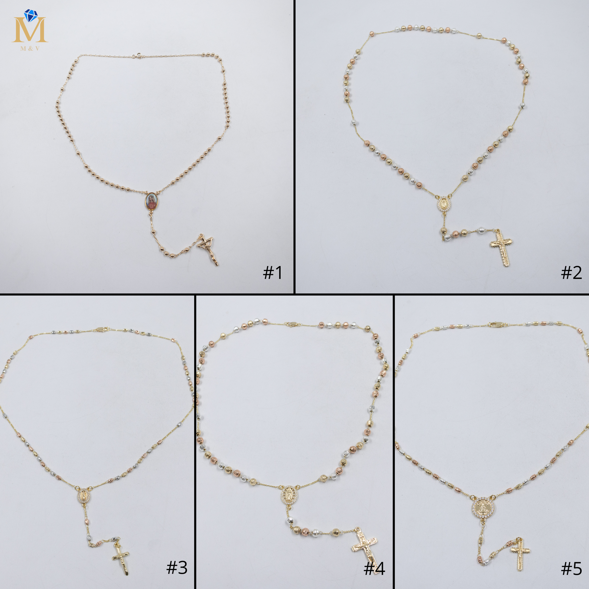 Collar Dorado Religioso M2 Oro Laminado