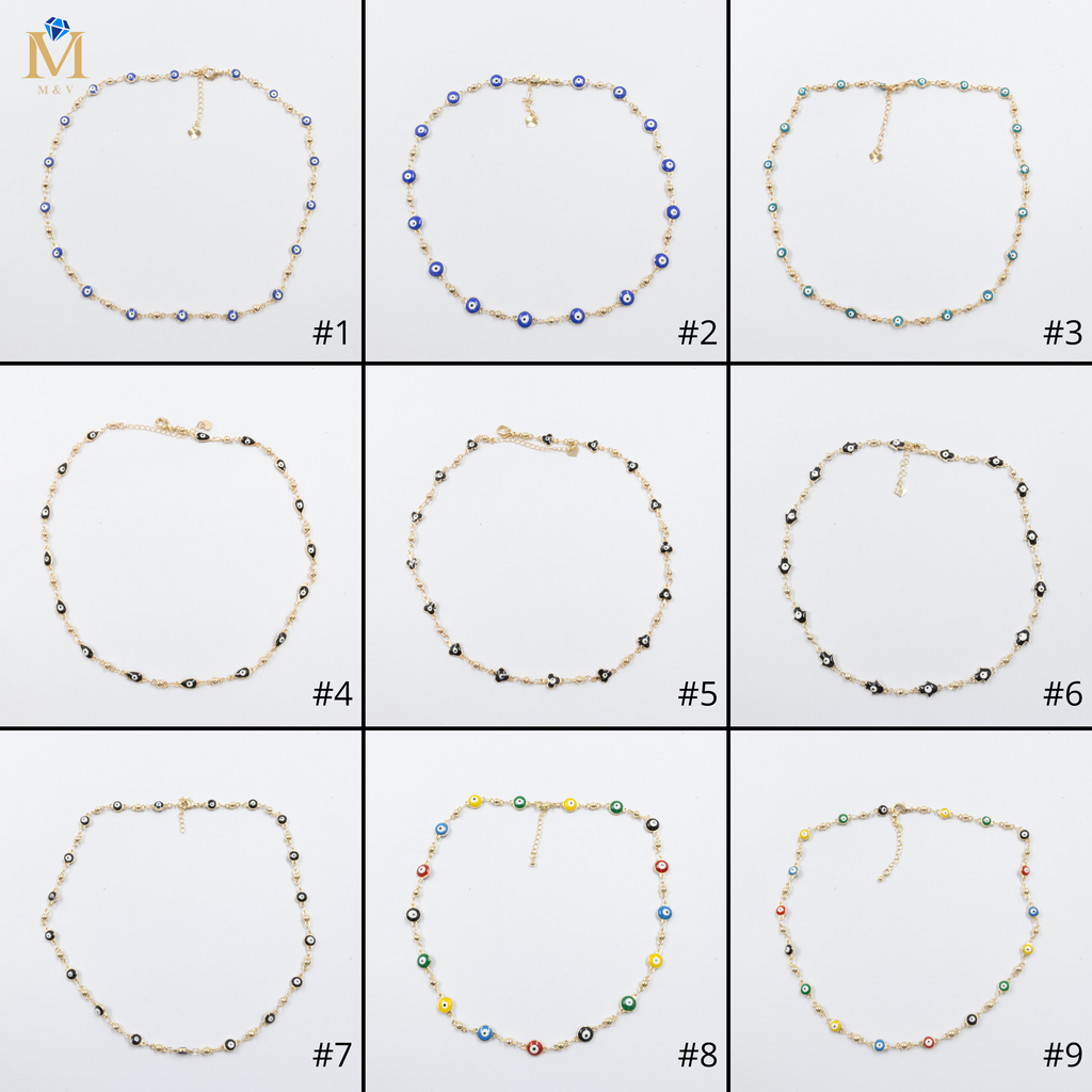 Collar Dorado de Ojo Turco M1 Oro Laminado