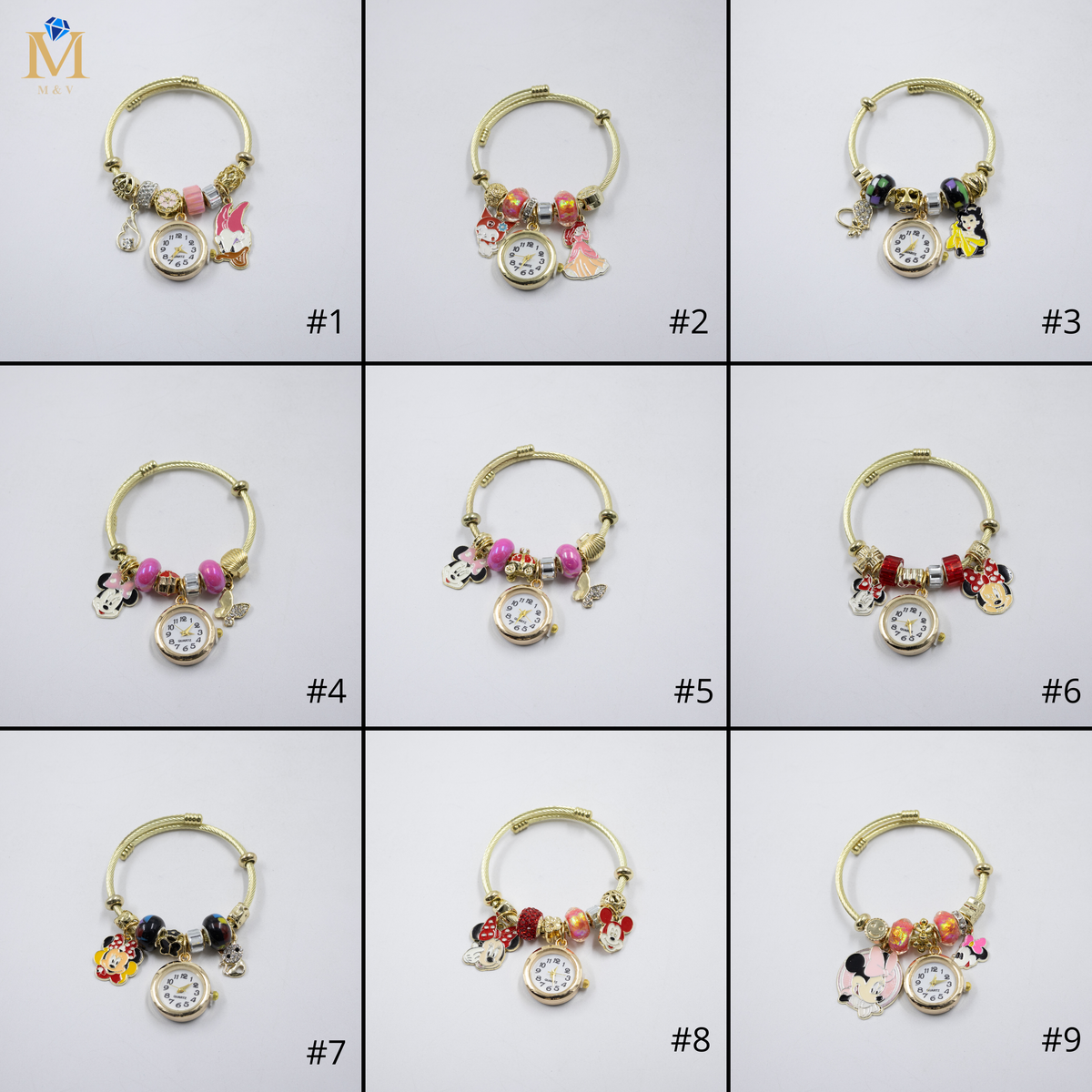 Pulsera tipo Pandora Dorados M19 Oro Laminado