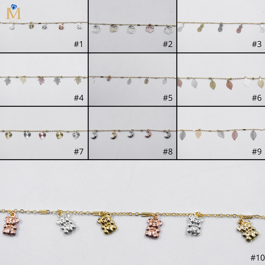 Pulseras de Tres colores M2 Oro Laminado