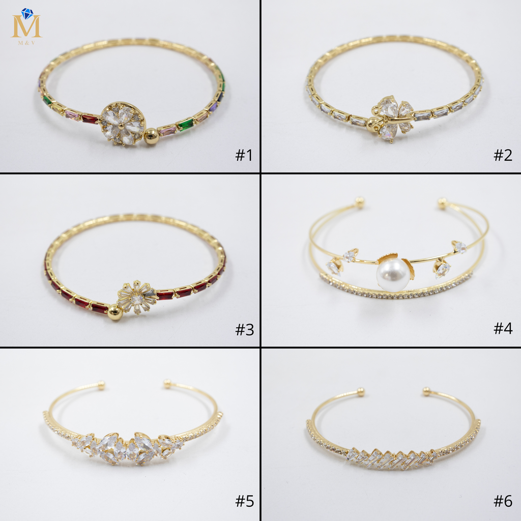 Pulsera Dorada con Piedras M2 Oro Laminado