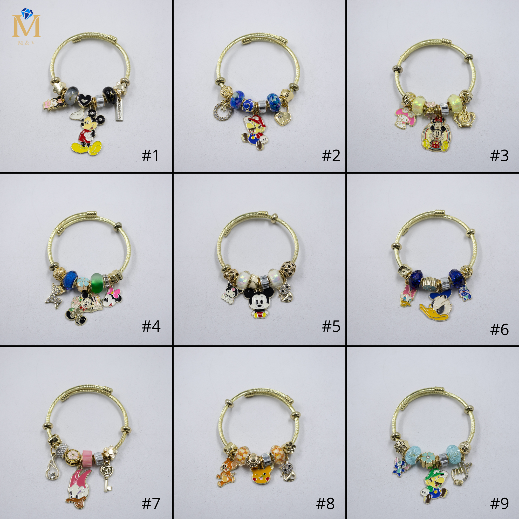 Pulsera tipo Pandora M9 Oro Laminado