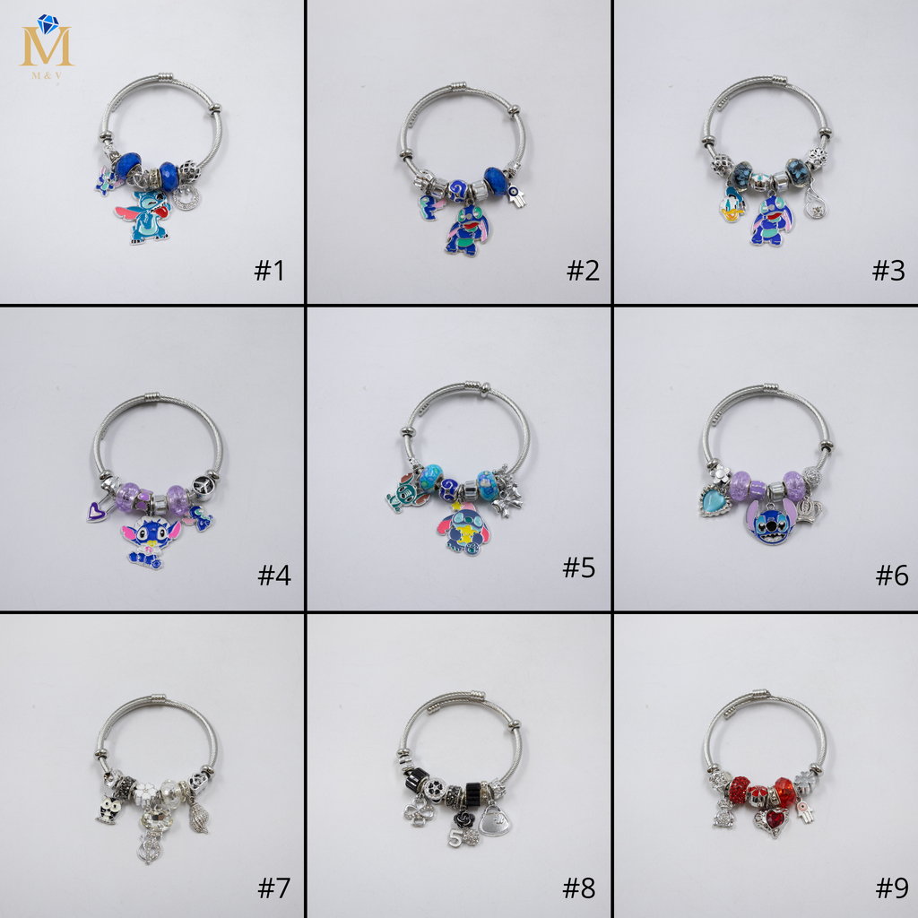 Pulsera tipo Pandora Plateados M11 Oro Laminado