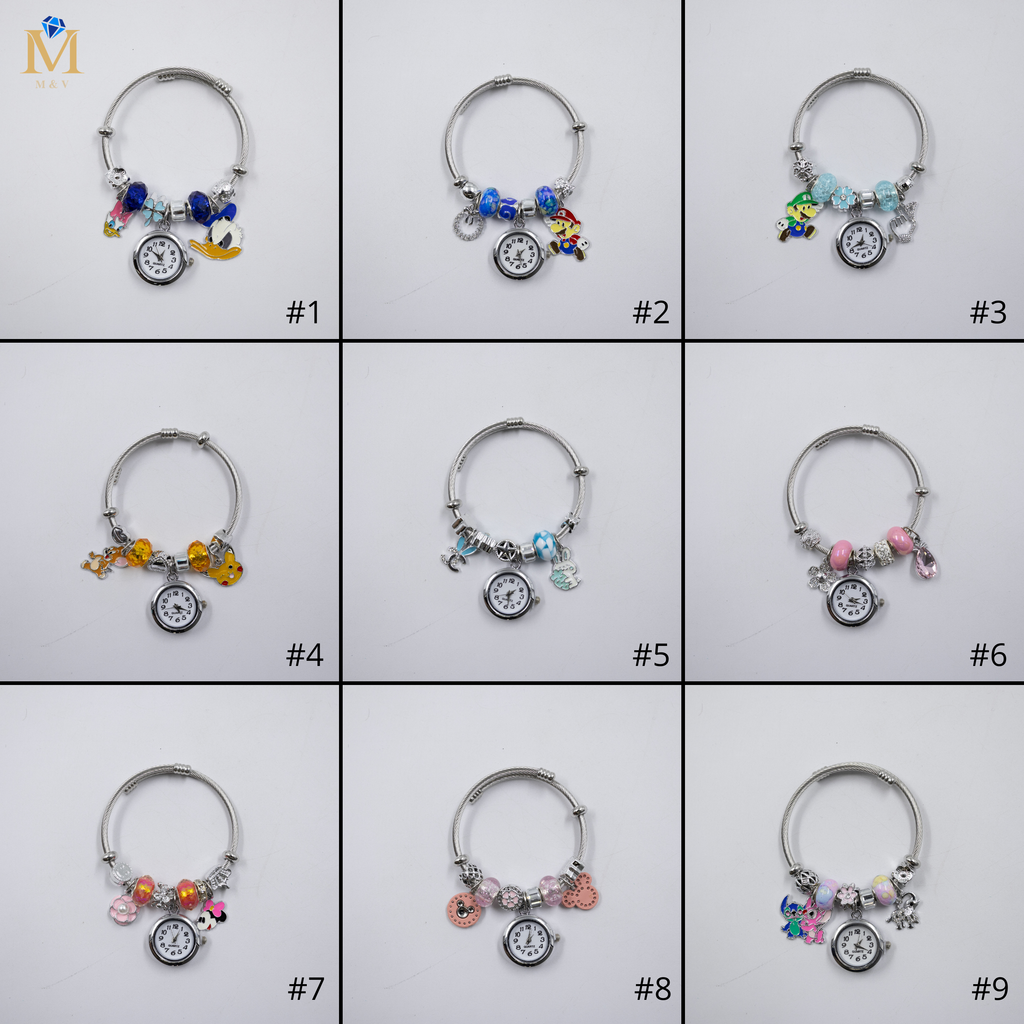 Pulsera tipo Pandora Plateadas M19 Oro Laminado