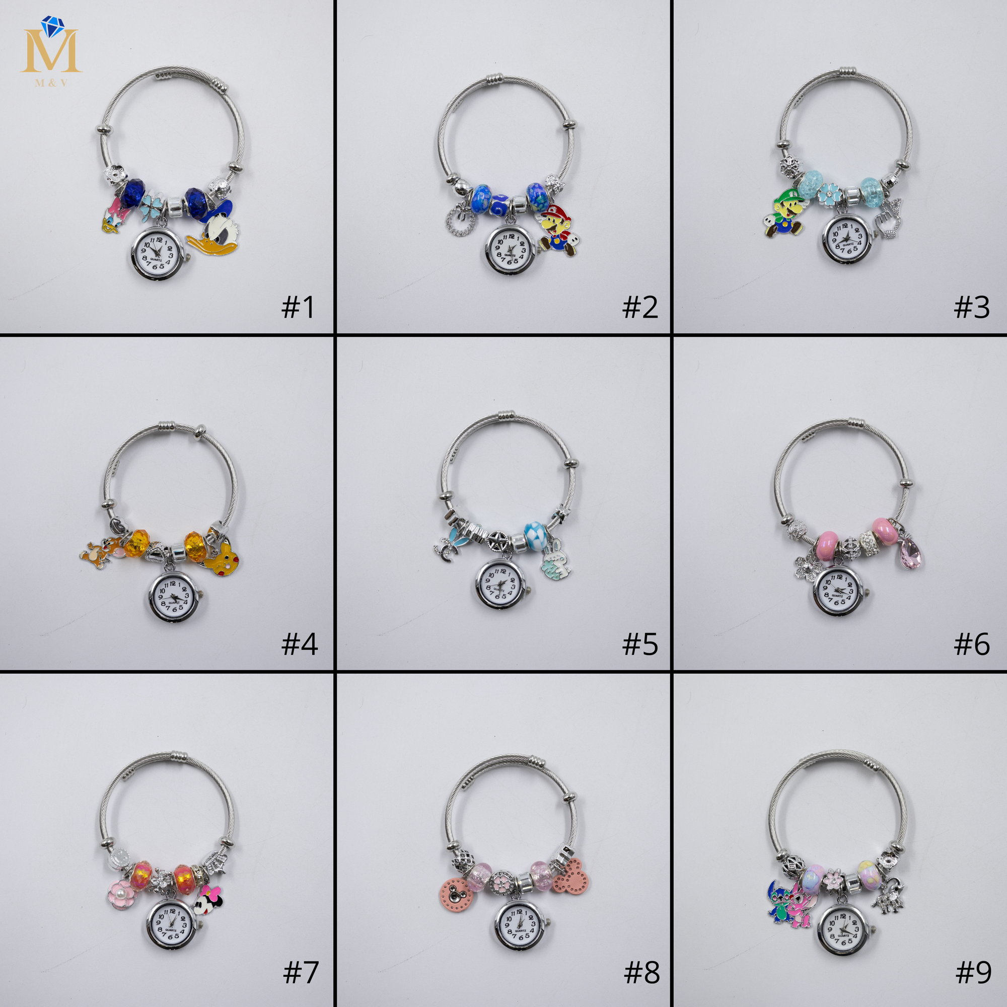 Pulsera tipo Pandora Plateadas M19 Oro Laminado