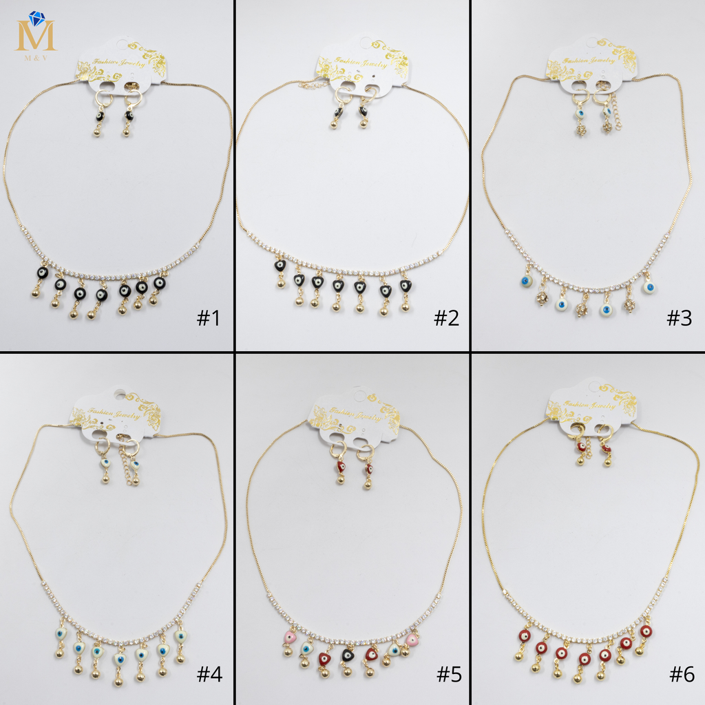 Conjunto Dorado de Ojo Turco M1 Oro Laminado