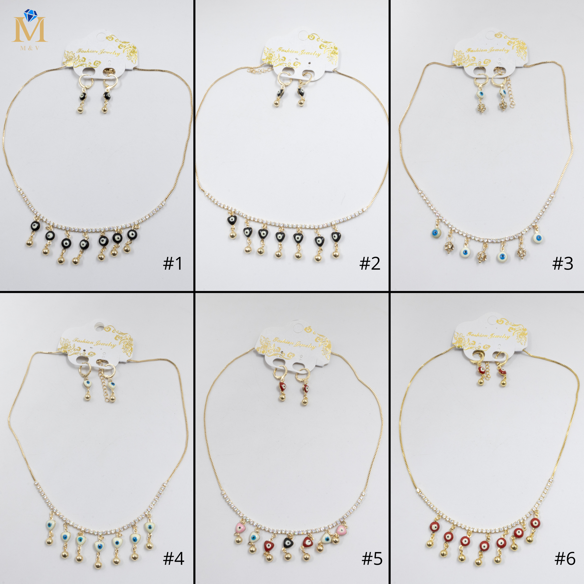 Conjunto Dorado de Ojo Turco M1 Oro Laminado