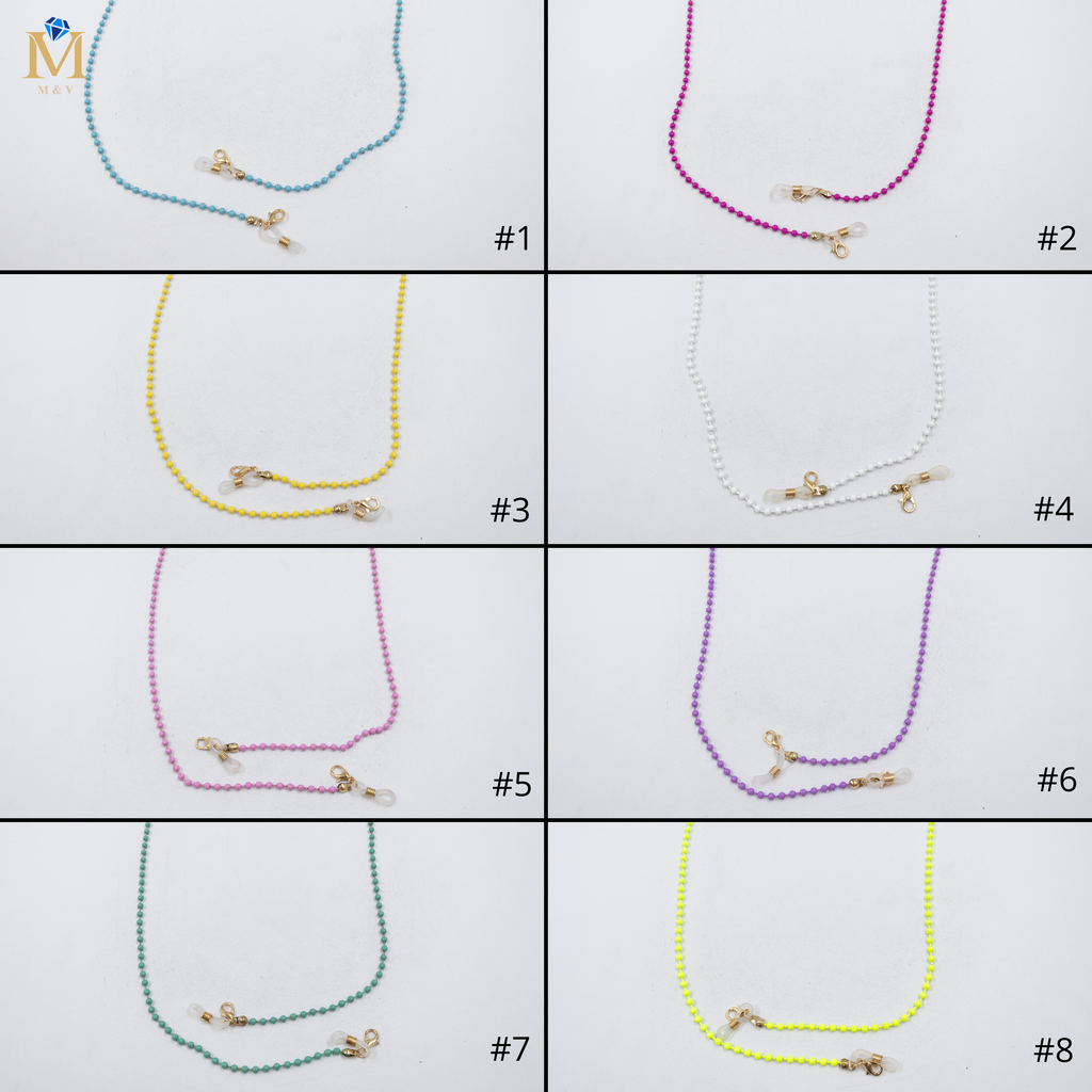 Sujetador de lentes Dorados con Dijes M6 Oro Laminado
