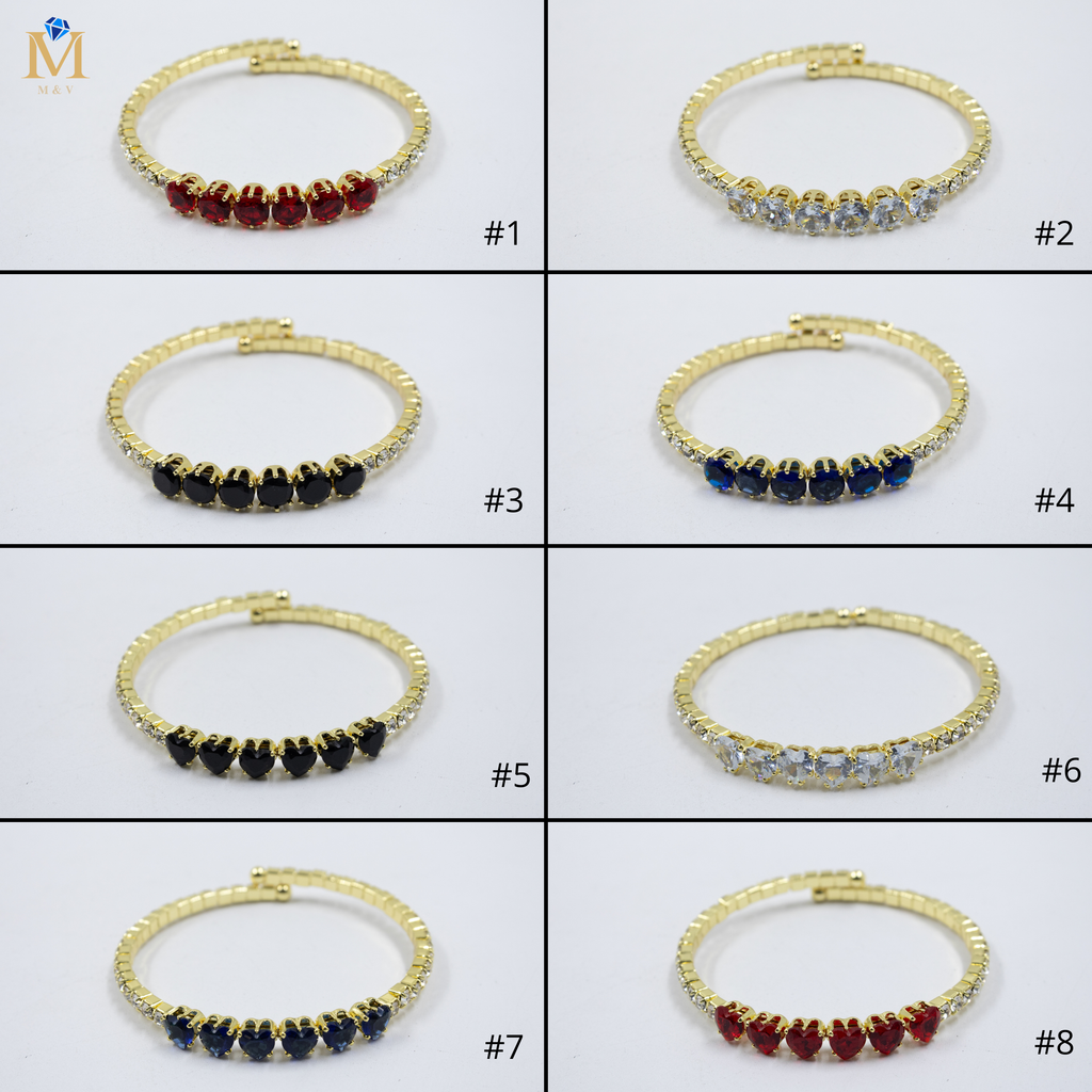 Pulseras Doradas con Piedras M6 Oro Laminado