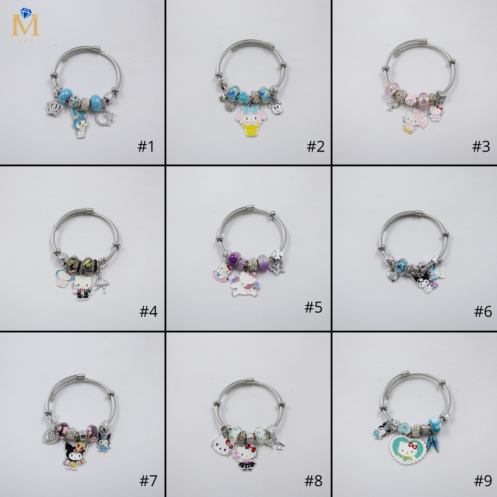Pulsera tipo Pandora Plateados M5 Oro Laminado