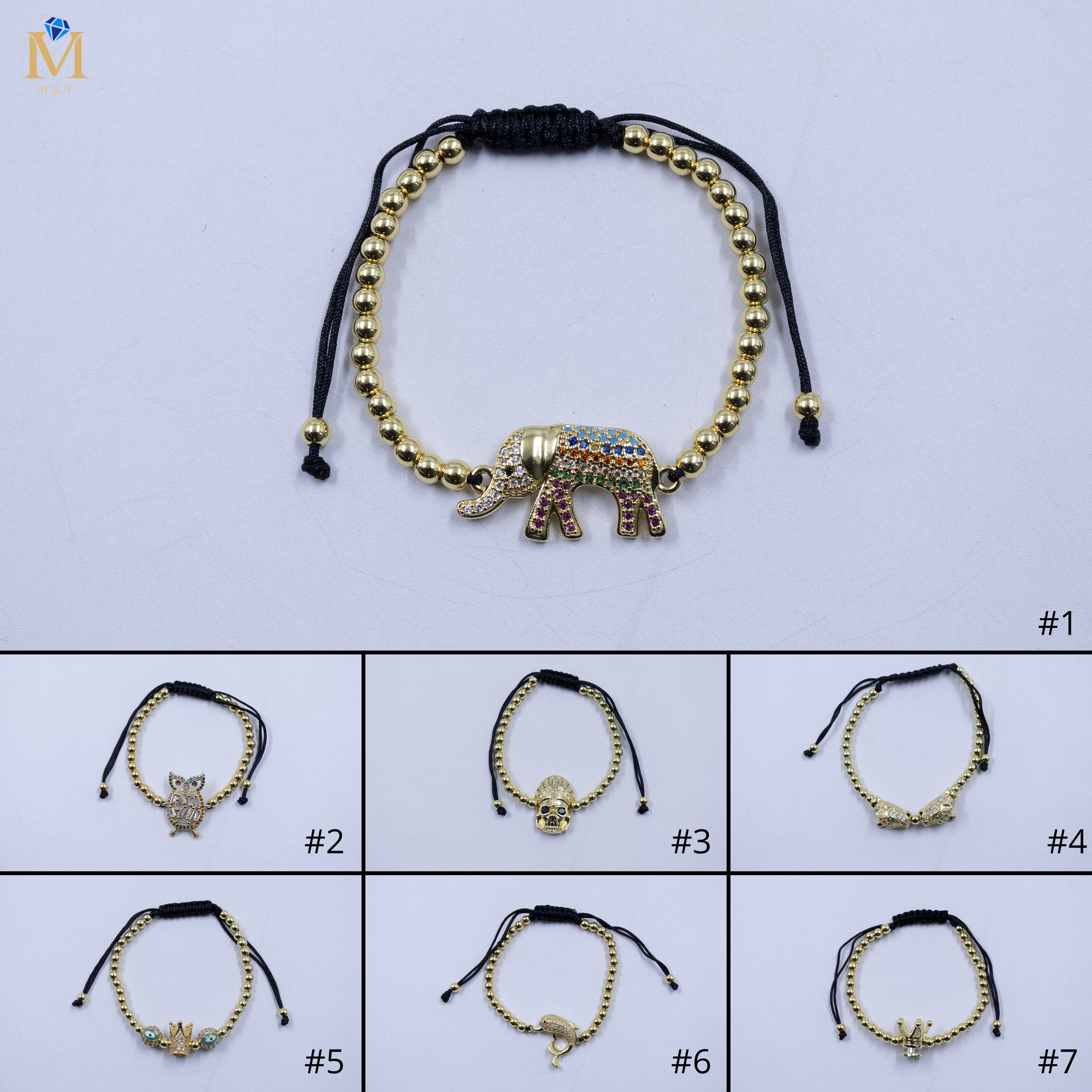 Pulseras Doradas ajustables M2 Oro Laminado
