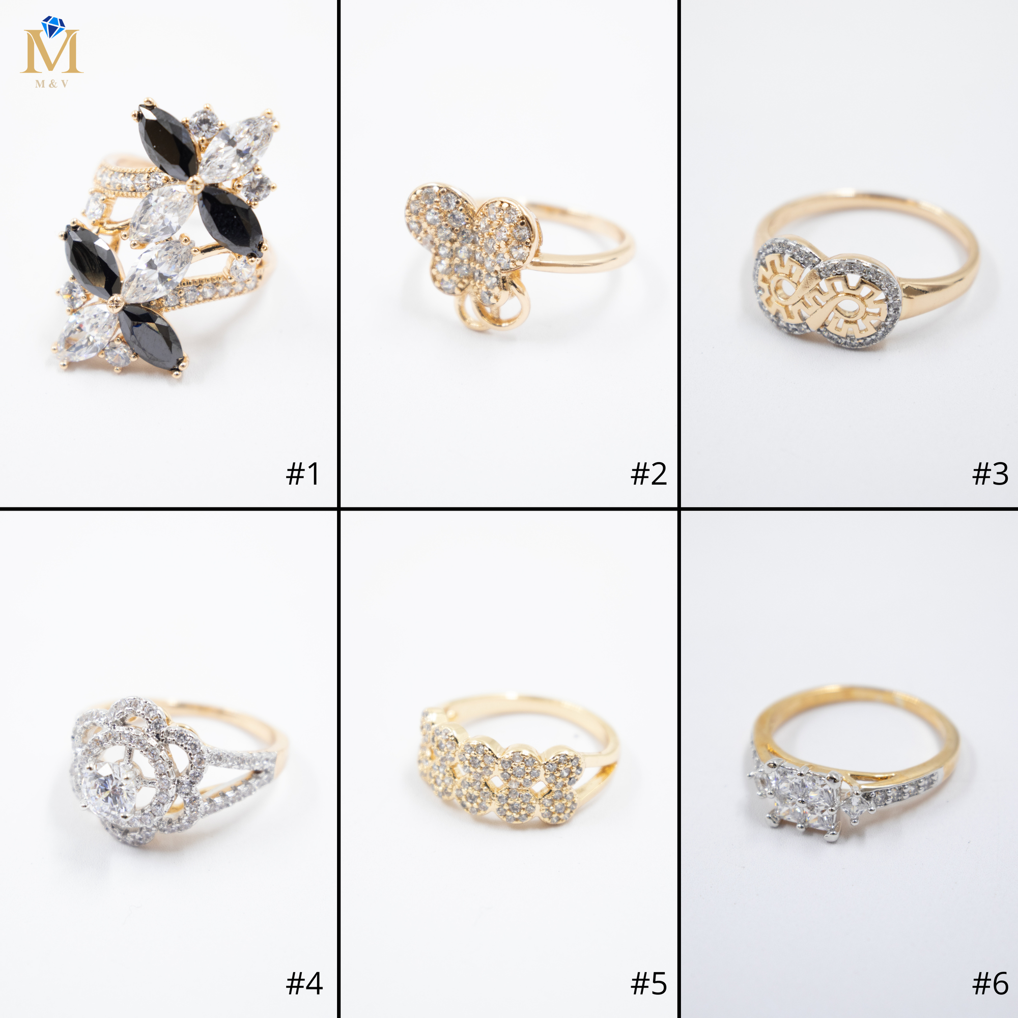 Anillos Dorados Xuping con Piedras M2 Oro Laminado